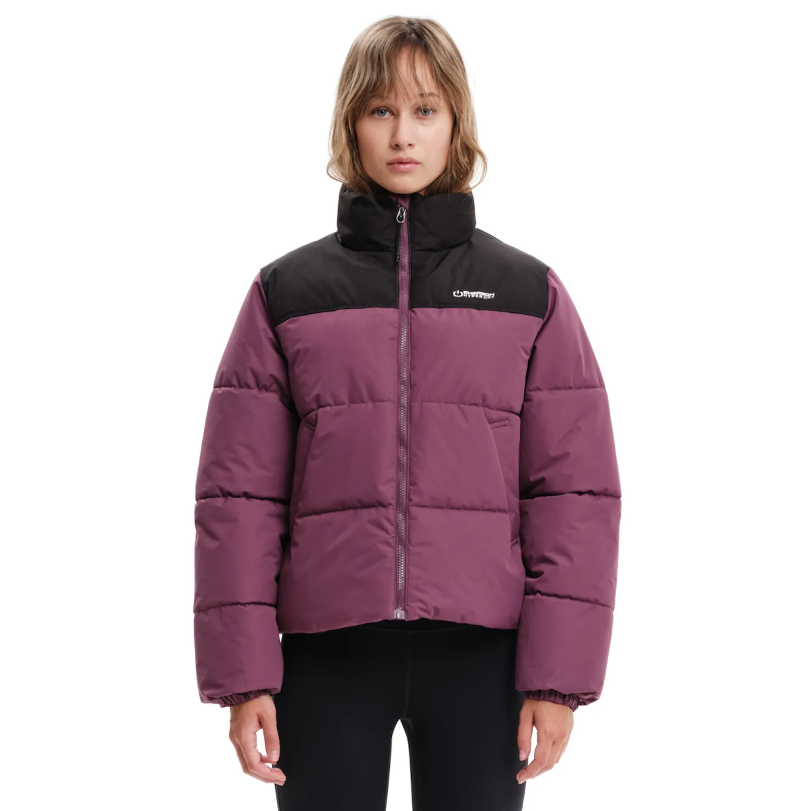 Emerson Κοντό Γυναικείο Puffer Μπουφάν για Χειμώνα 232.EW10.74 Μαύρο/Μωβ