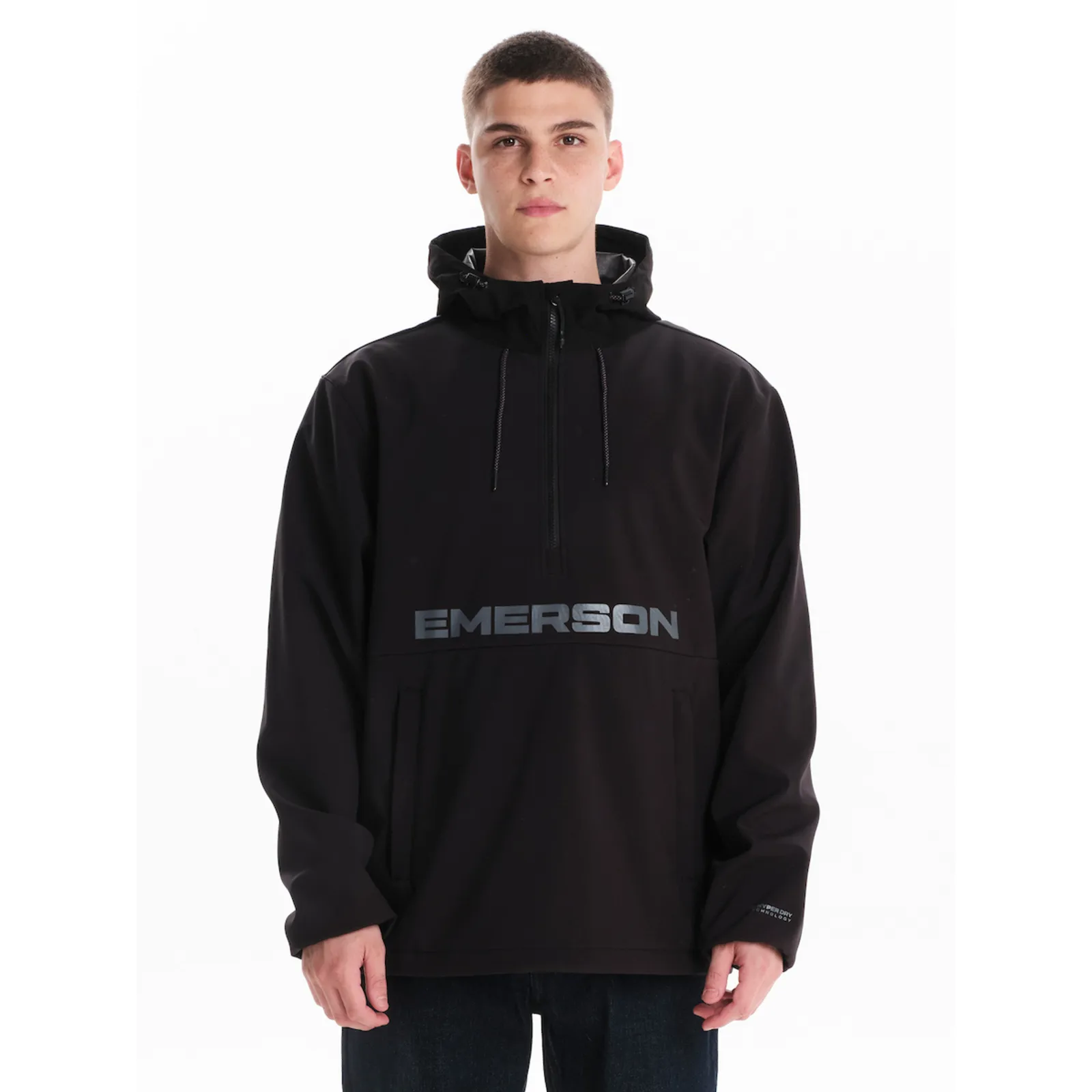 Emerson Ανδρικό Δερμάτινο Μπουφάν Black/grey 242.EM11.99-Black-Grey