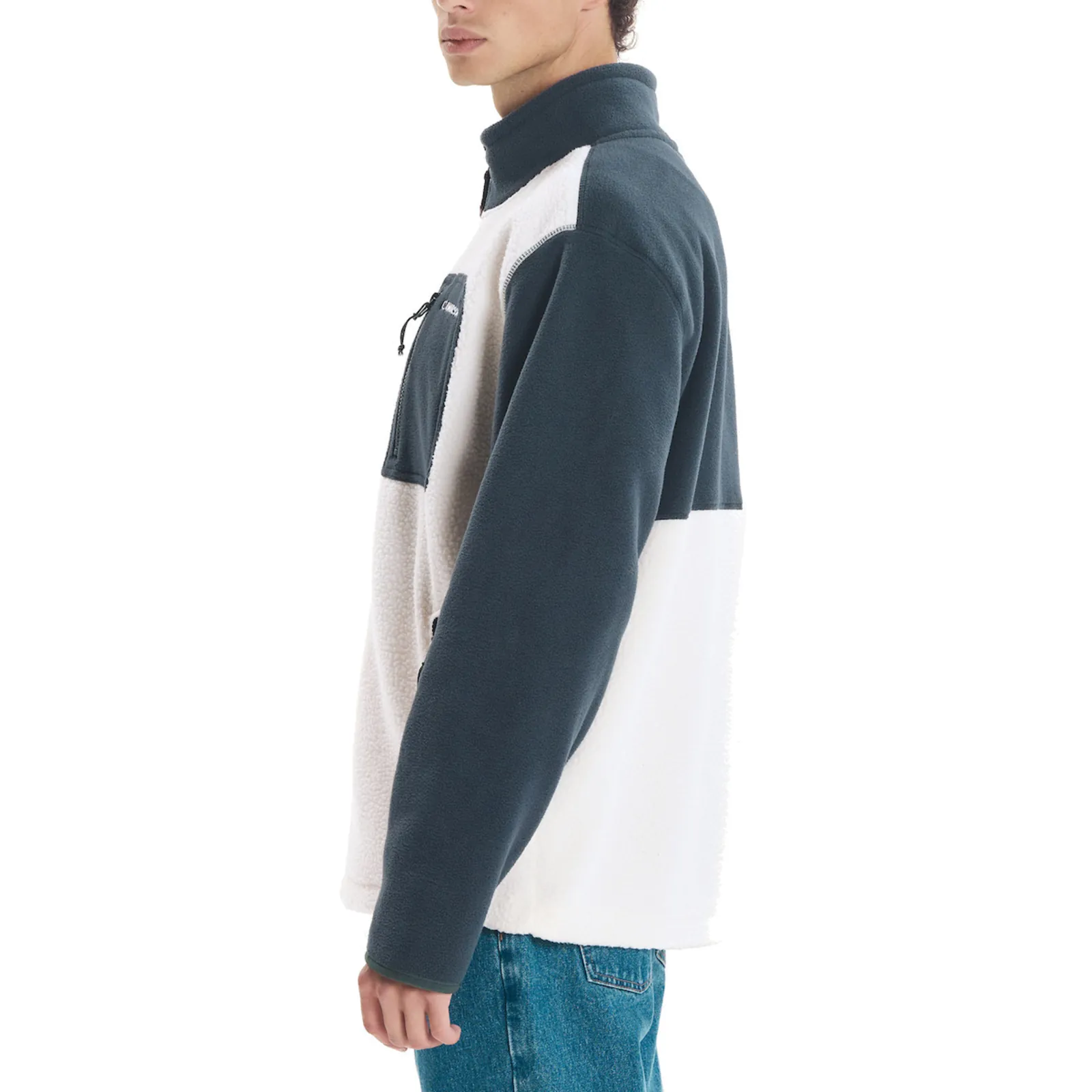 Emerson Ανδρική Ζακέτα Fleece Λευκή 252.EM290.27-Off-White-Deep-Teal – Photo 3