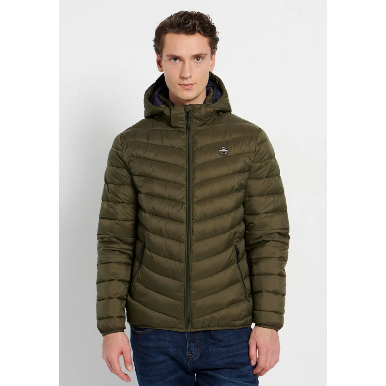 Funky Buddha Ανδρικό Χειμωνιάτικο Μπουφάν Puffer Χακί FBM008-031-01 (FBM008-031-01-Khaki)