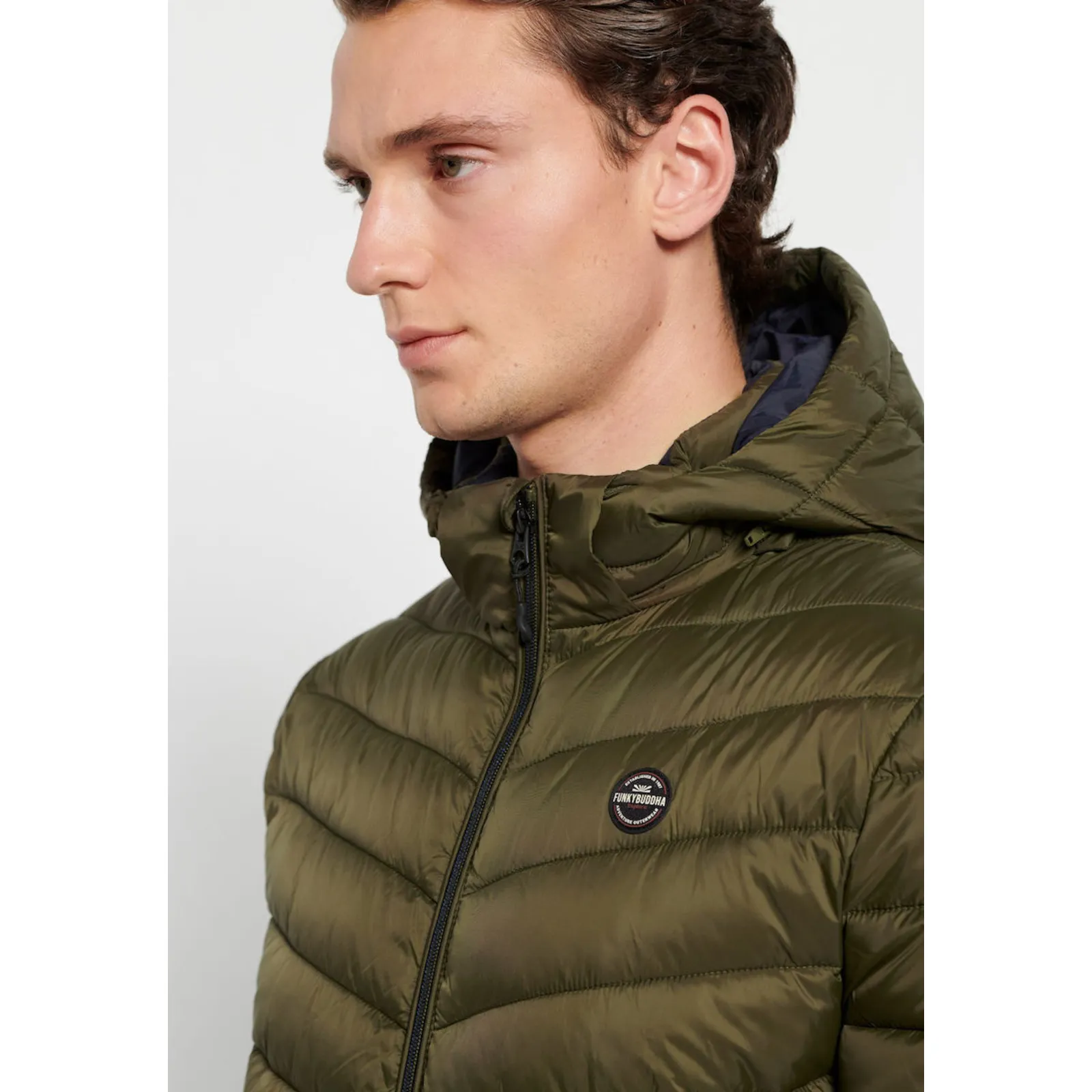 Funky Buddha Ανδρικό Χειμωνιάτικο Μπουφάν Puffer Χακί FBM008-031-01 (FBM008-031-01-Khaki) – Photo 2