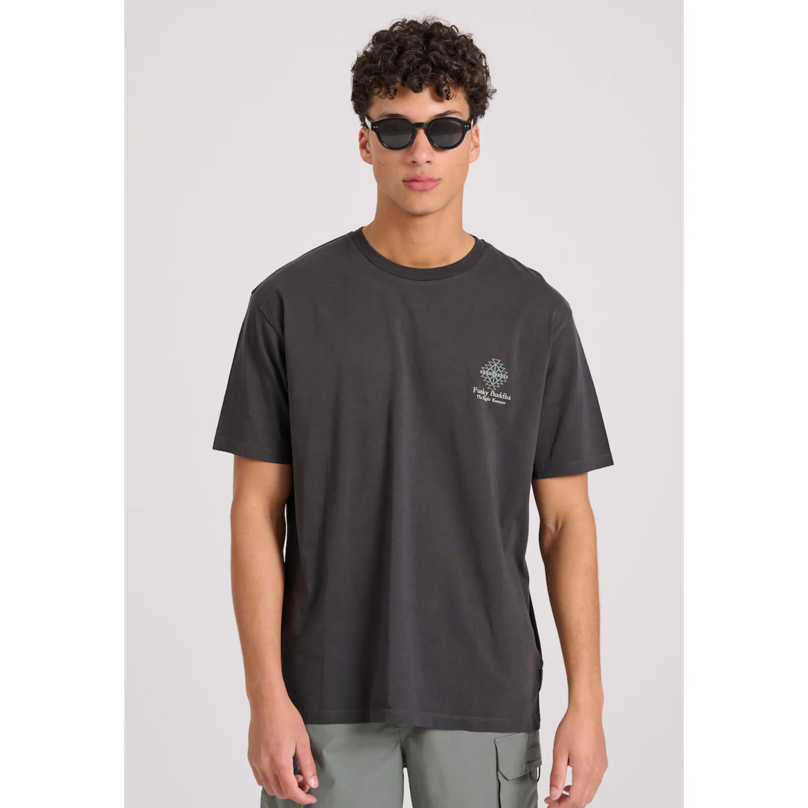 Funky Buddha Ανδρικό T-shirt Κοντομάνικο Γκρι FBM009-069-04-ANTHRACITE