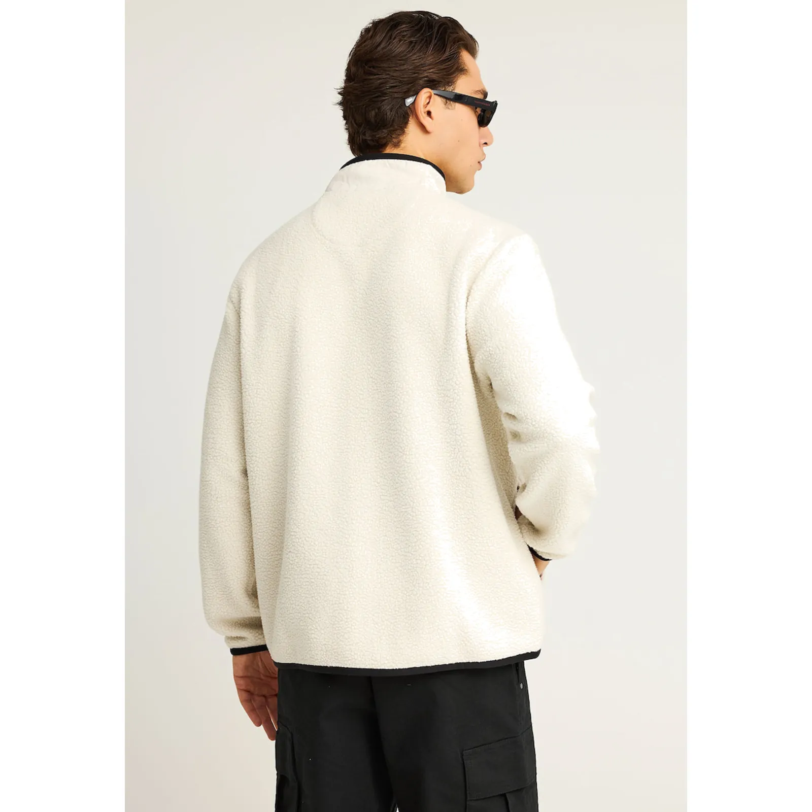 Funky Buddha Ανδρική Ζακέτα Fleece FBM012-054-06-CLOUD-CREAM – Photo 2