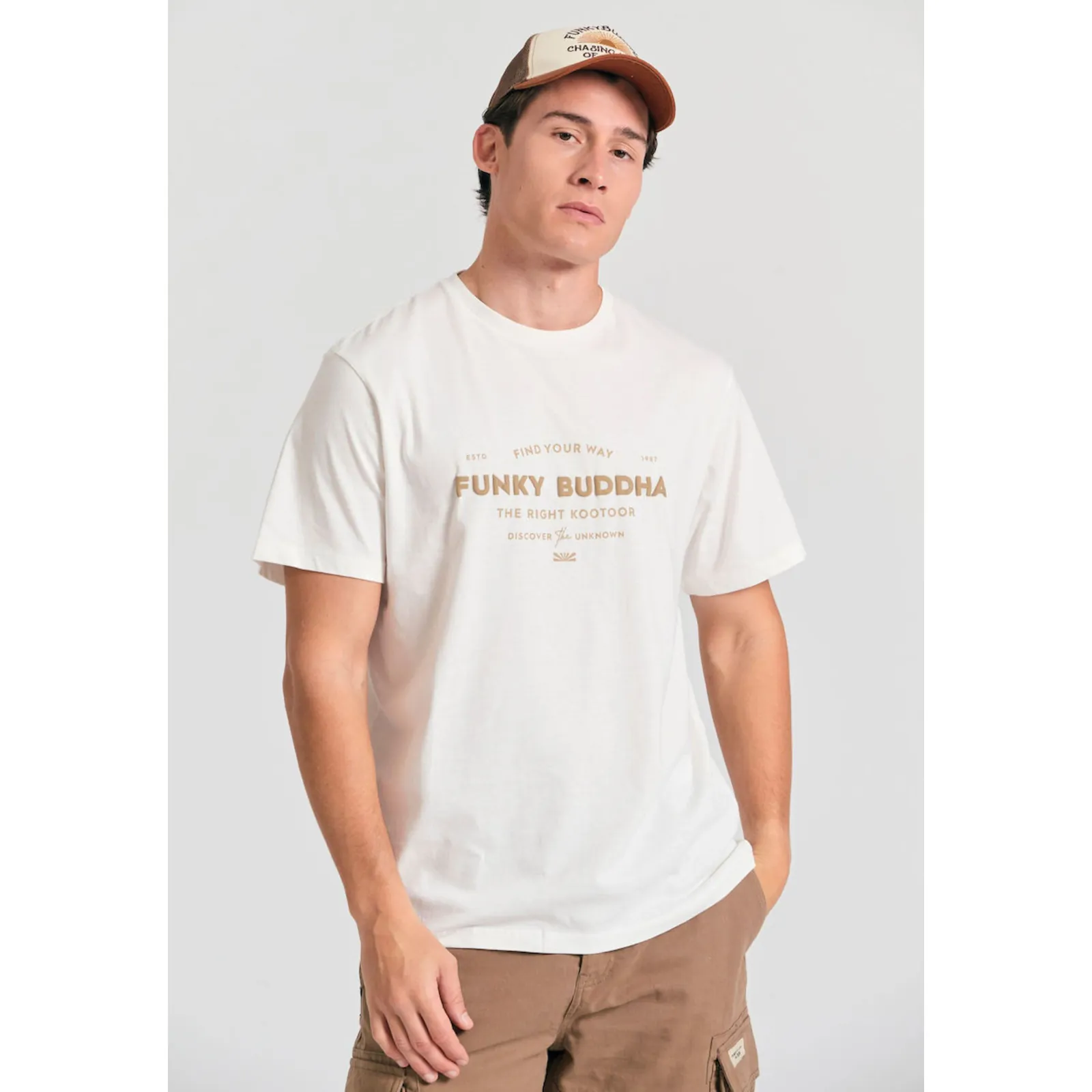 Funky Buddha T-shirt Λευκό FBM011-027-04-OFF-WHITE