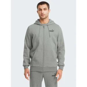 Puma Ανδρική Φούτερ Ζακέτα με Κουκούλα και Τσέπες Heather Grey (586702-03)