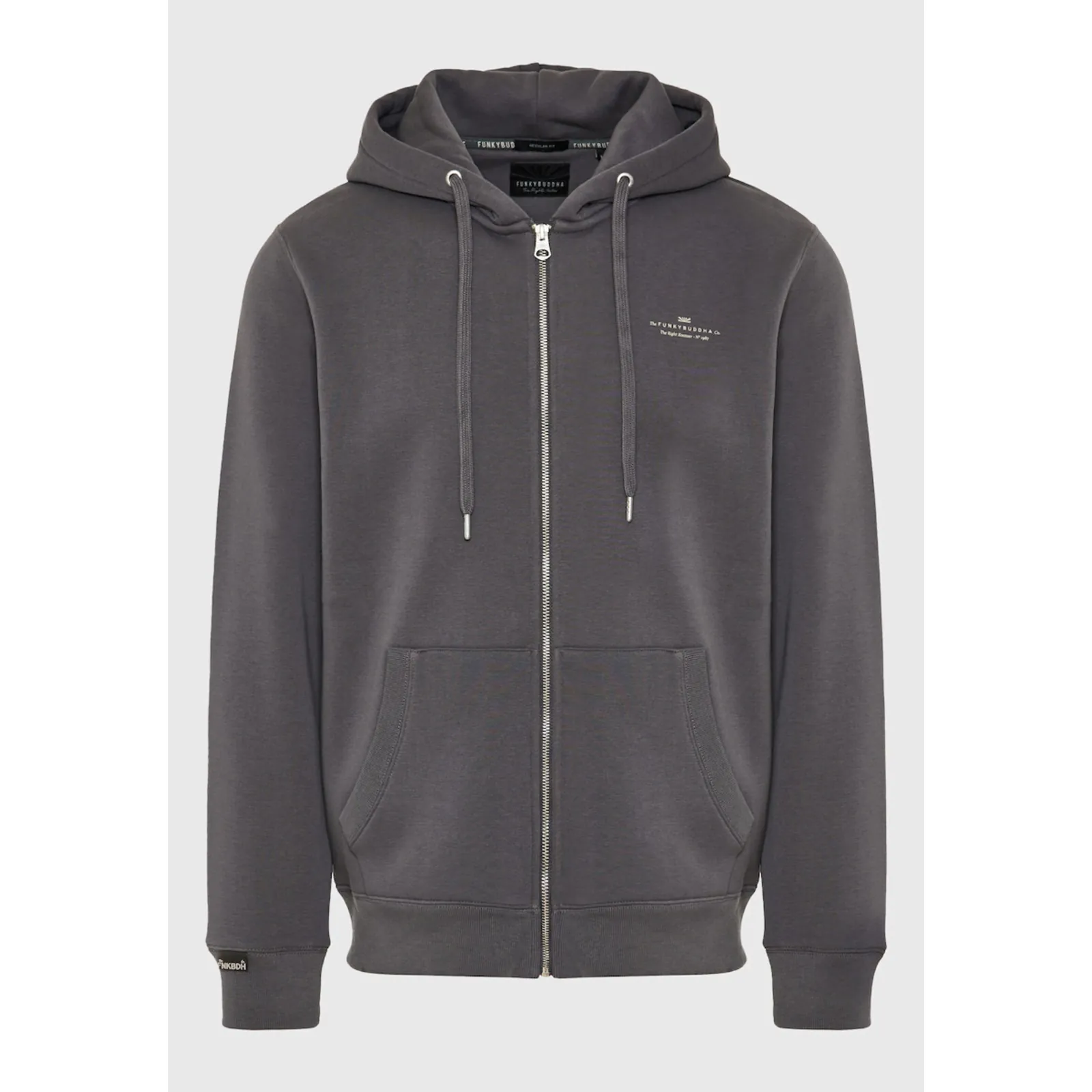 Funky Buddha Φούτερ με Κουκούλα Γκρι Grey (FBM012-001-06-DK-GREY)