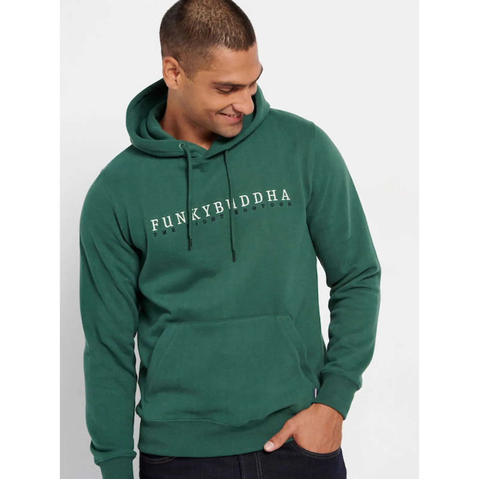Funky Buddha Φούτερ με Κουκούλα και Τσέπες Πράσινο Green (FBM008-057-06-ANTIQUE-GREEN)