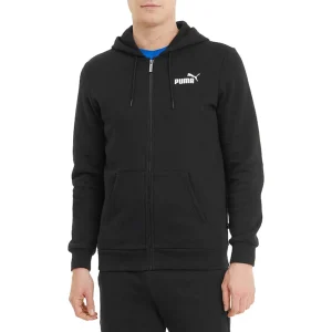 Puma Essentials Ανδρική Φούτερ Ζακέτα με Κουκούλα και Τσέπες Μαύρη (586702-01)