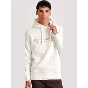 Funky Buddha Φούτερ με Κουκούλα Λευκό White (FBM010-006-06-OFF-WHITE)