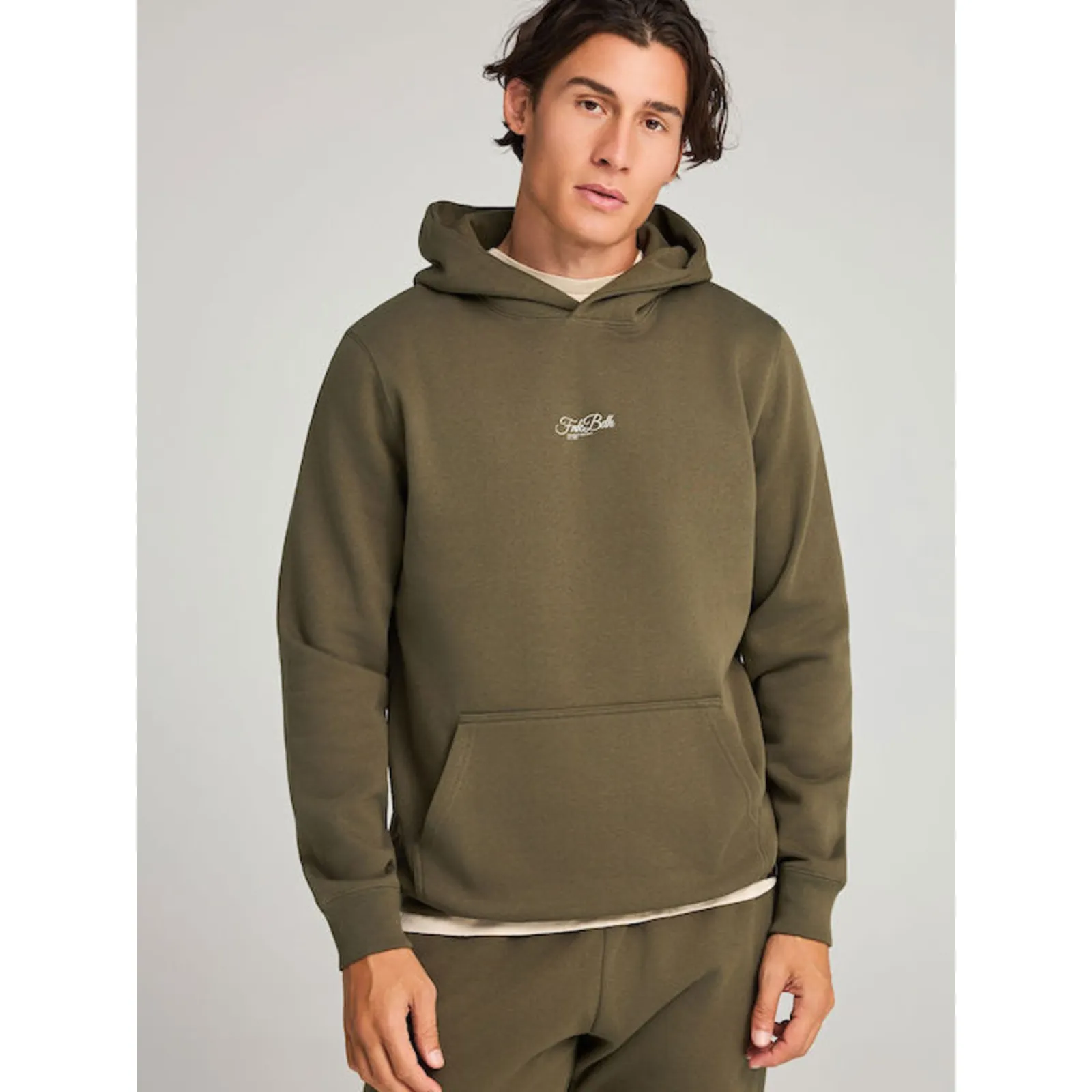 Funky Buddha Φούτερ με Κουκούλα Πράσινο Olive (FBM012-062-06-DUSTY-OLIVE)