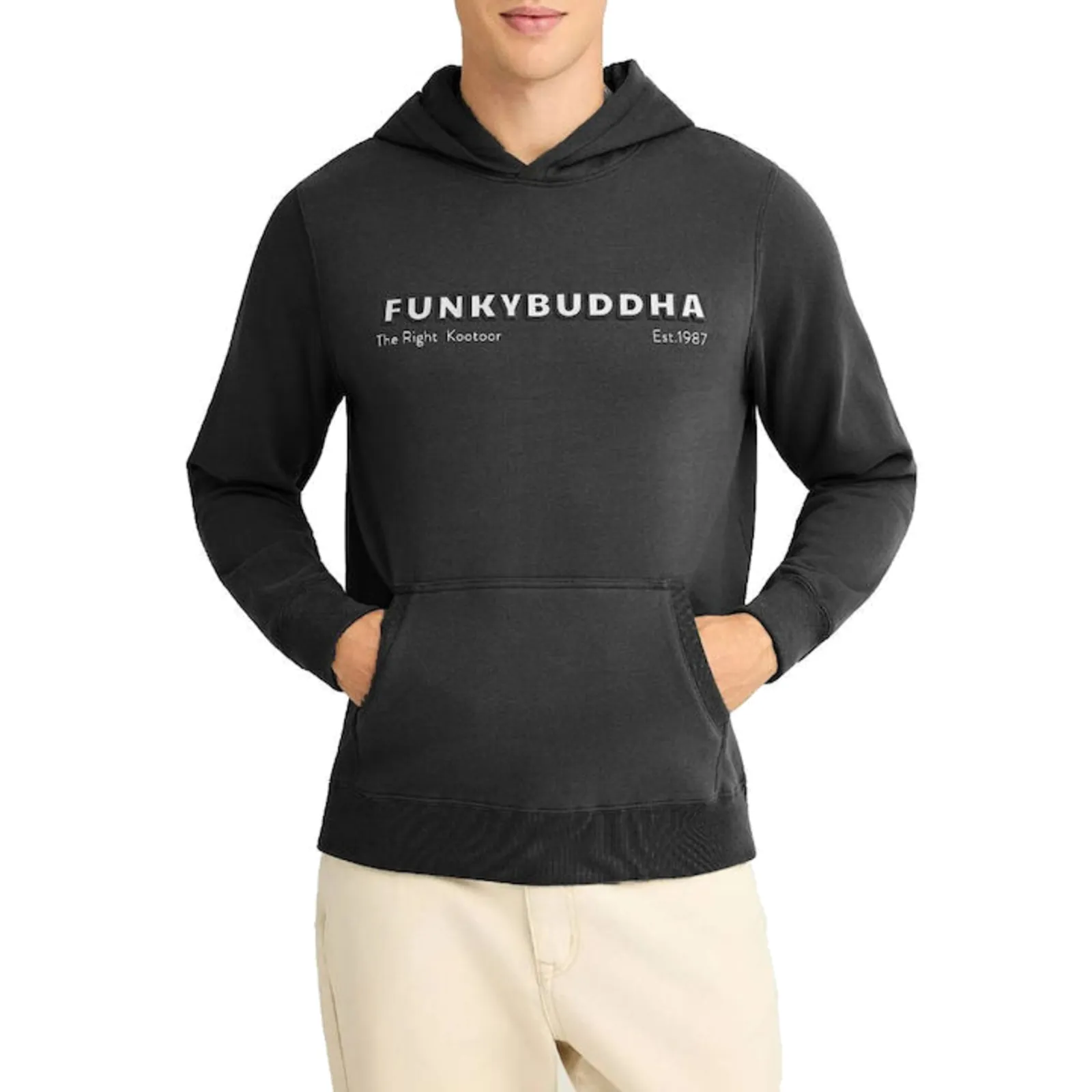 Funky Buddha Φούτερ με Κουκούλα Black (FBM012-074-06-BLACK)