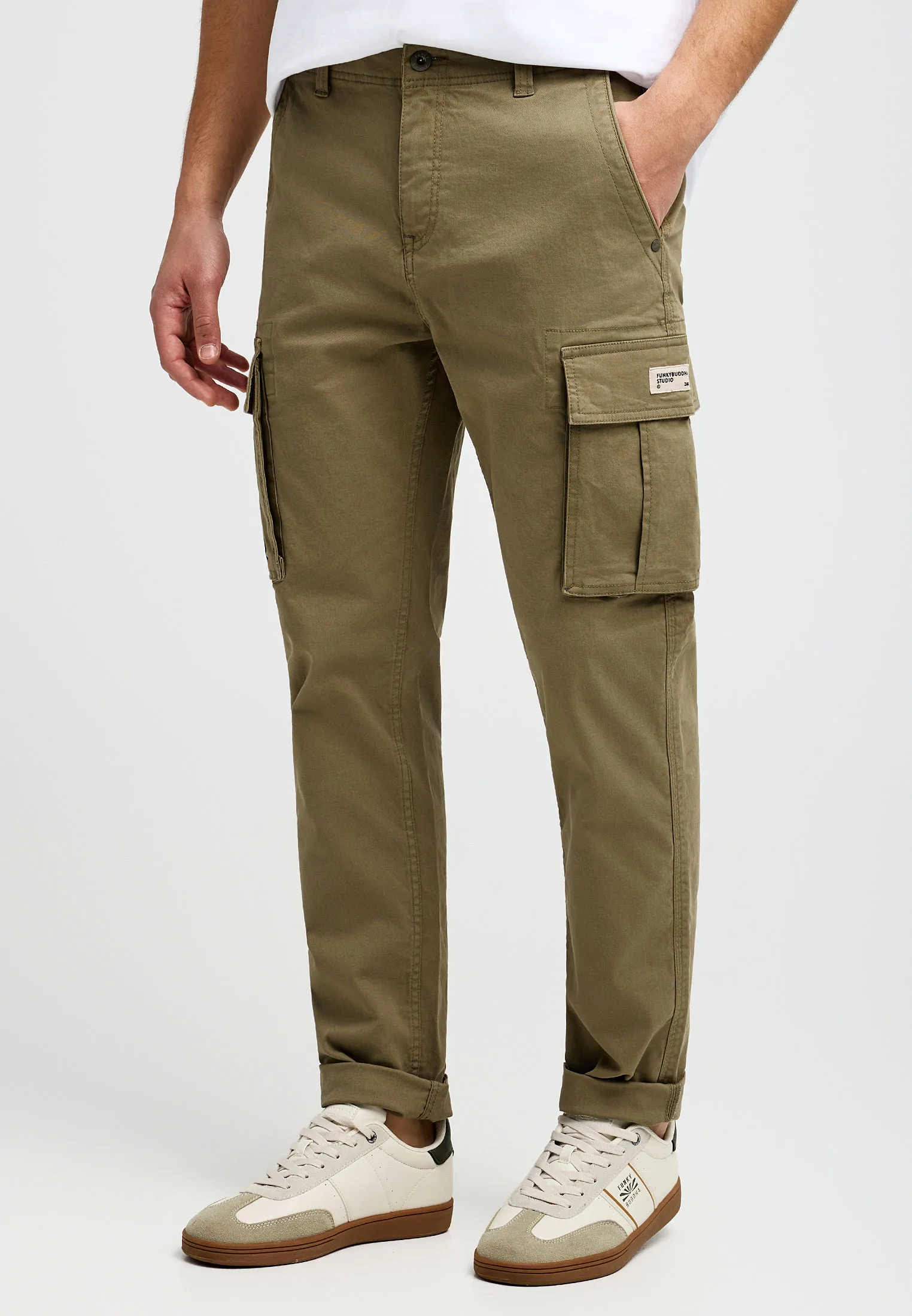 Funky Buddha Ανδρικό Cargo Παντελόνι FBM013-002-02-DUSTY-KHAKI