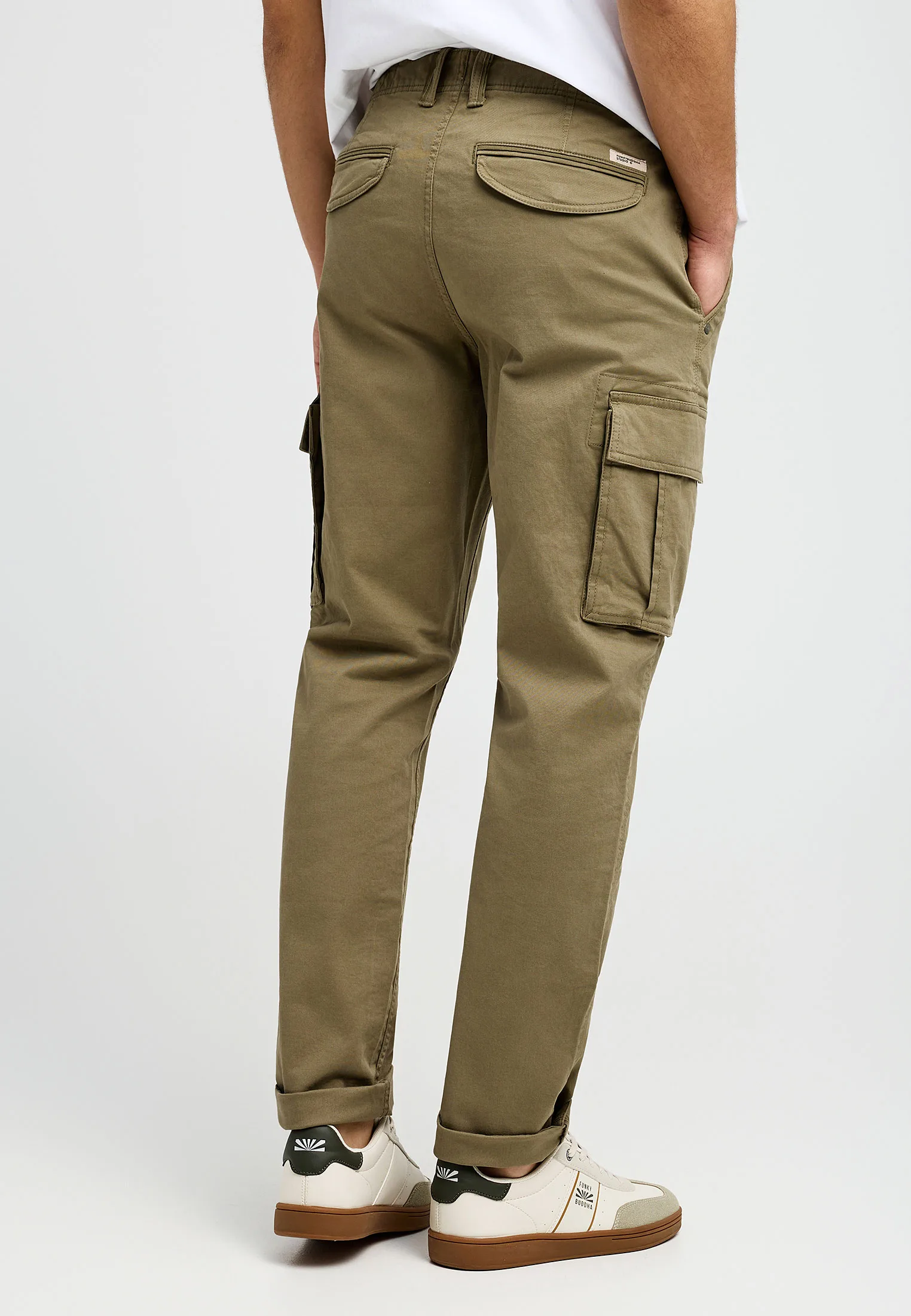 Funky Buddha Ανδρικό Cargo Παντελόνι FBM013-002-02-DUSTY-KHAKI - Image 5