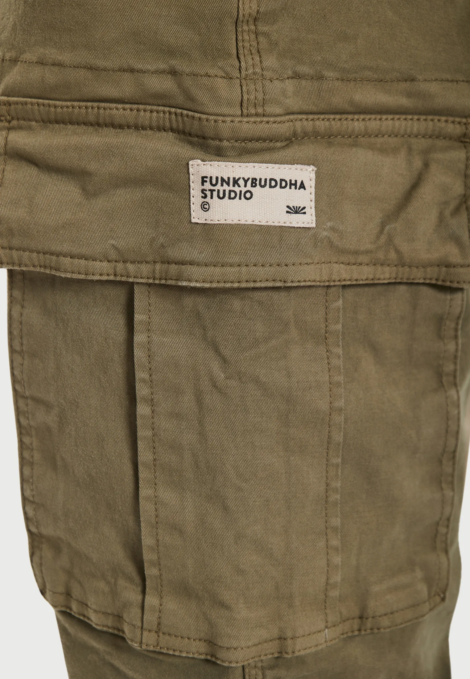 Funky Buddha Ανδρικό Cargo Παντελόνι FBM013-002-02-DUSTY-KHAKI - Image 9