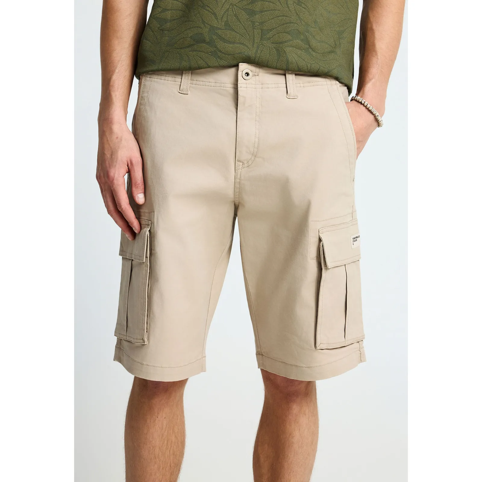 Funky Buddha Ανδρική cargo βερμούδα FBM013-002-03 Greige
