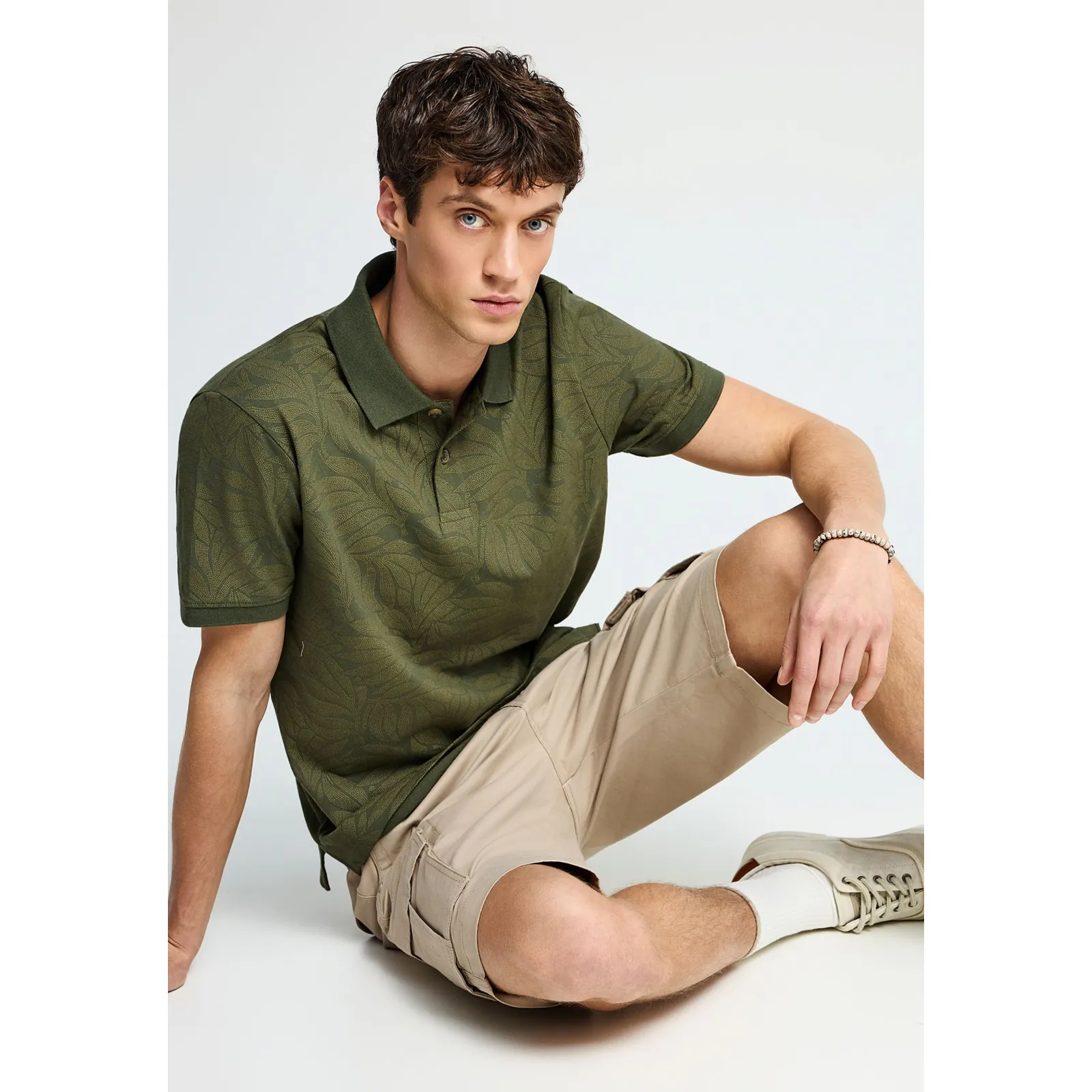 Funky Buddha Ανδρική cargo βερμούδα FBM013-002-03 Greige - Image 5