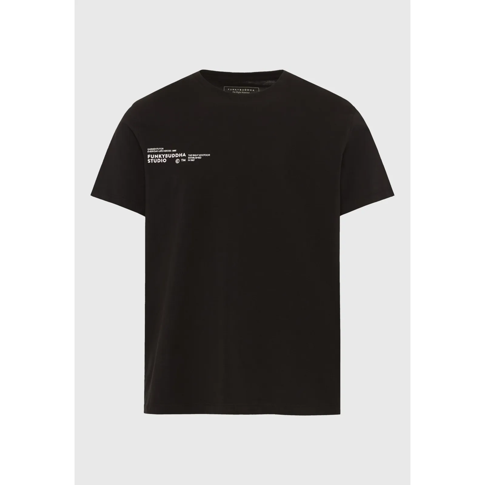 Funky Buddha Ανδρικό βαμβακερό T-Shirt με τύπωμα FBM013-012-04 Black