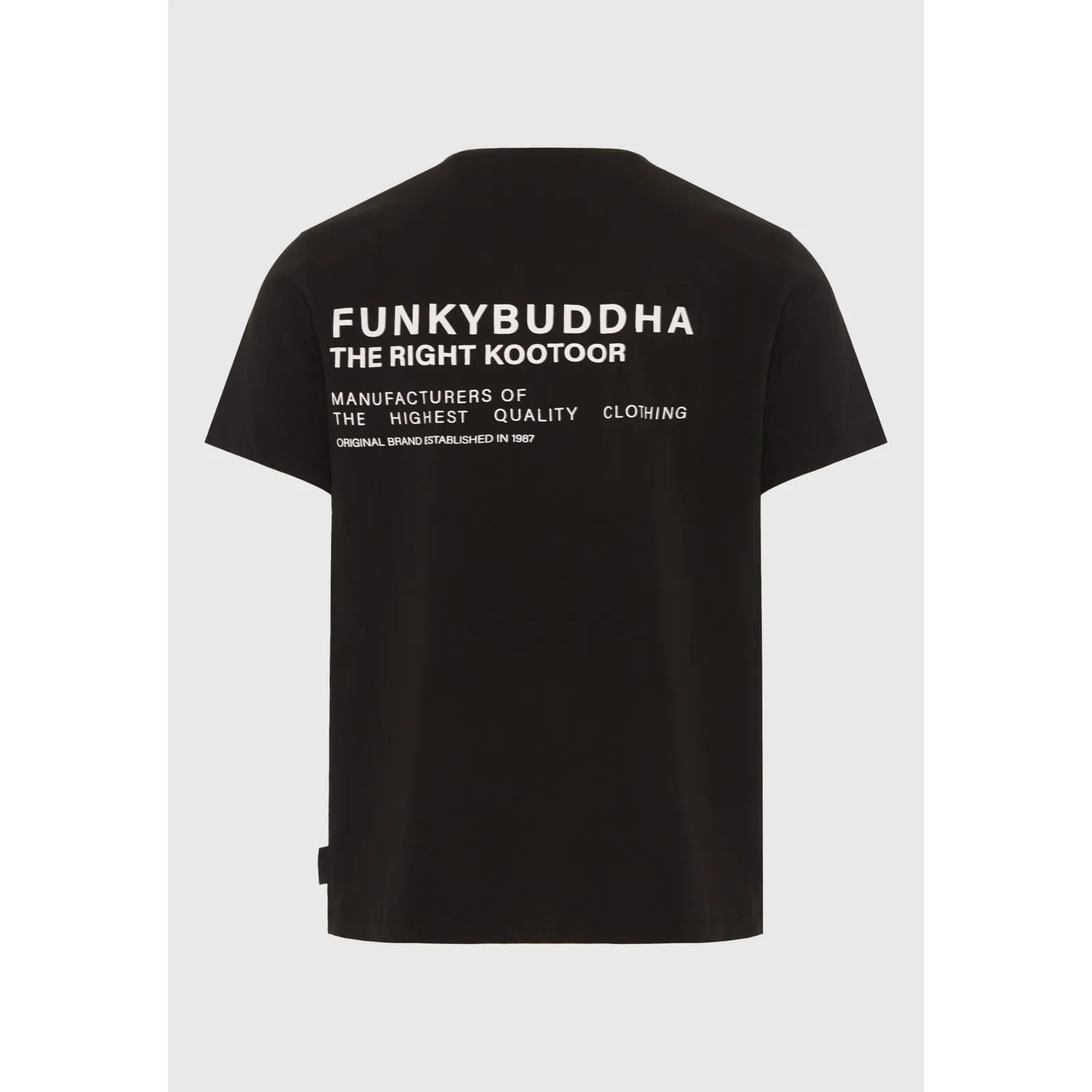 Funky Buddha Ανδρικό βαμβακερό T-Shirt με τύπωμα FBM013-012-04 Black - Image 3