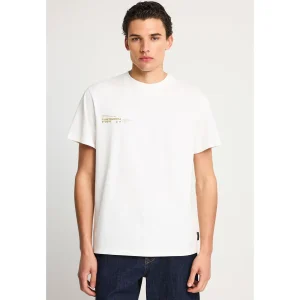 Funky Buddha Ανδρικό βαμβακερό T-Shirt με τύπωμα FBM013-012-04 Off White