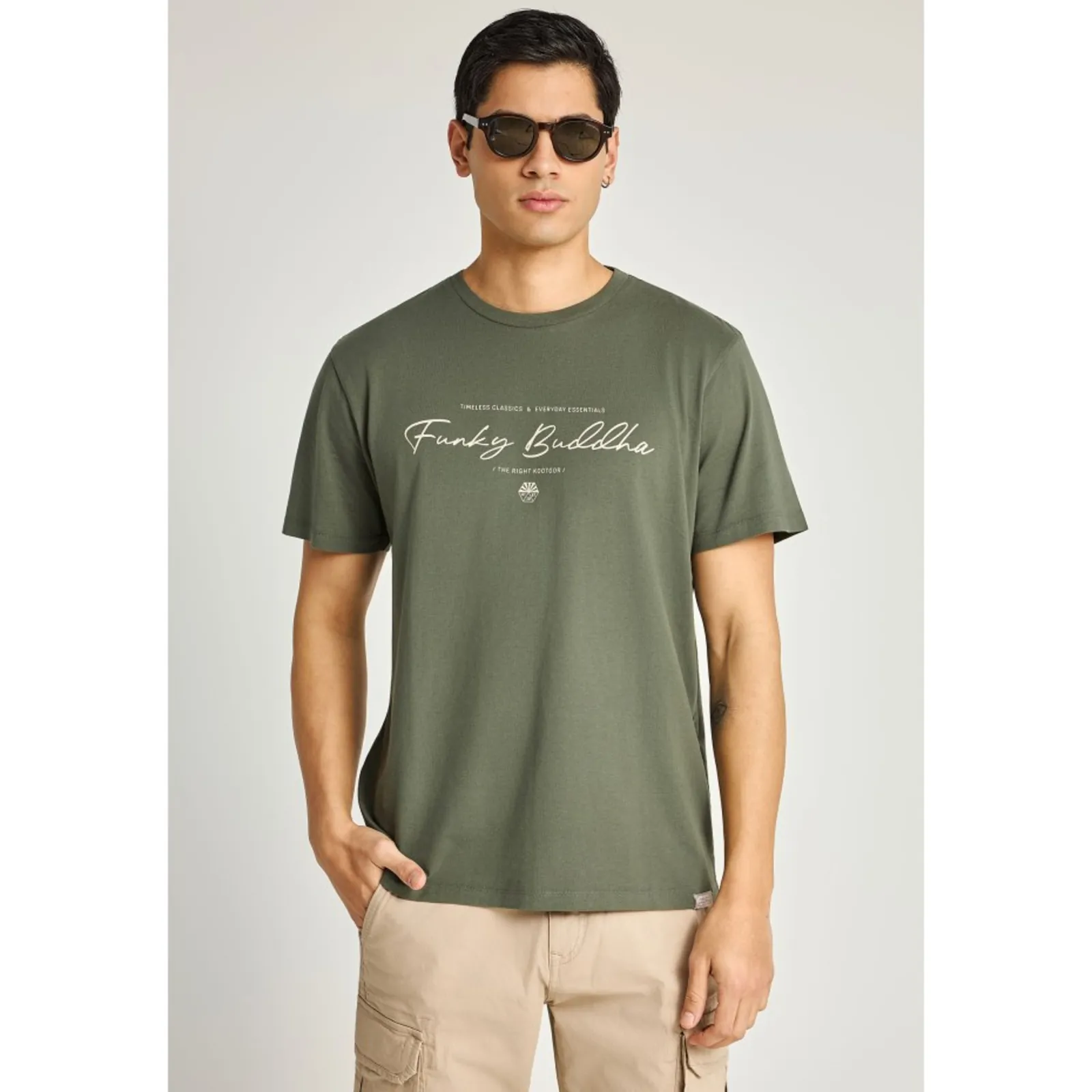 Funky Buddha Ανδρικό T-Shirt FBM013-022-04-DEEP-FOREST
