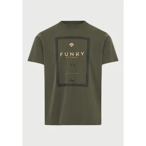 Funky Buddha Ανδρικό βαμβακερό T-Shirt με τύπωμα FBM013-044-04 Deep Forest
