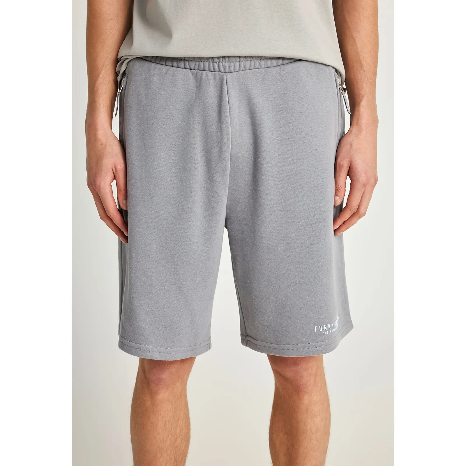 Funky Buddha Essential αθλητική βερμούδα με λογότυπο FBM013-050-03 Steel Grey