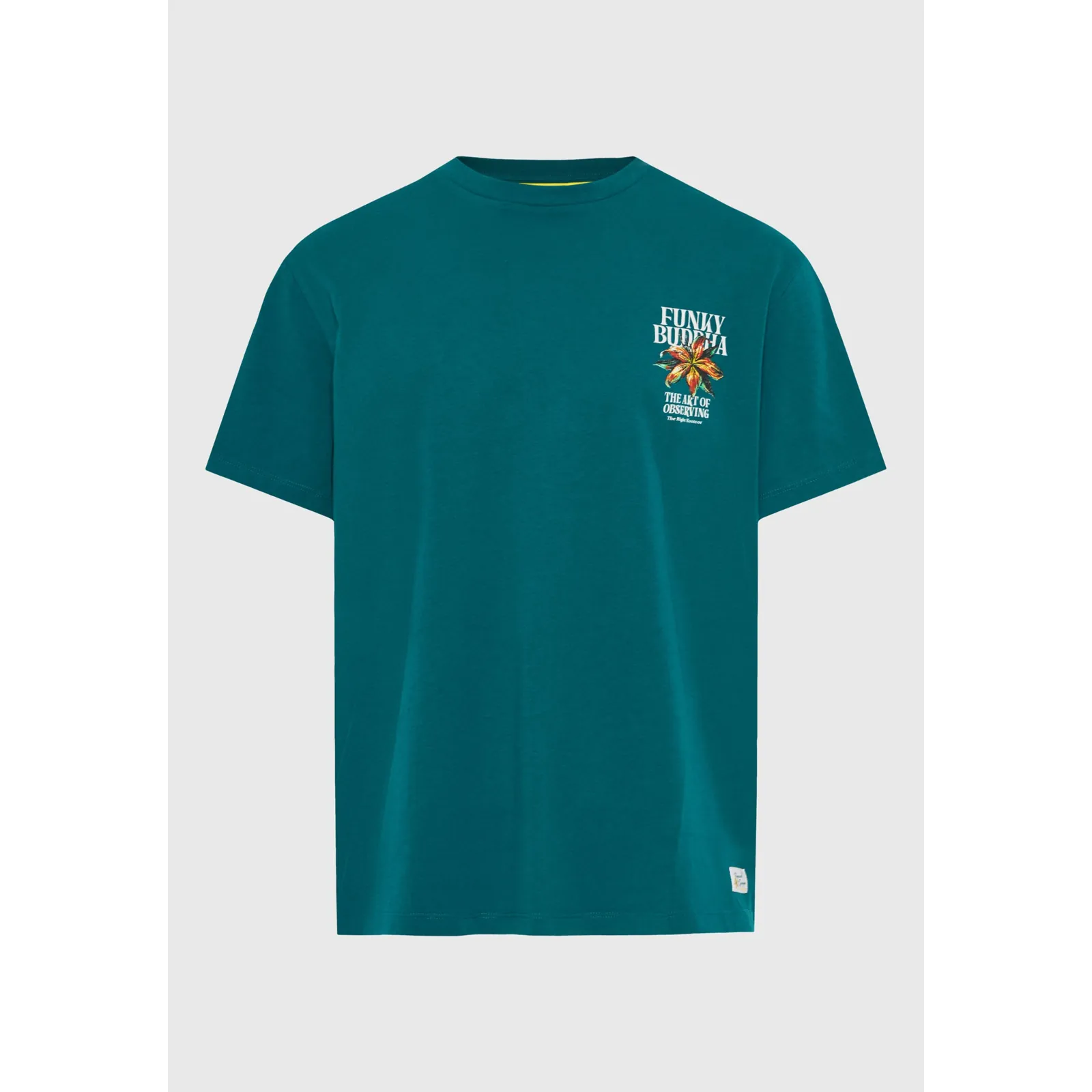 Funky Buddha Ανδρικό βαβακερό T-Shirt με τύπωμα στην πλάτη FBM013-075-04 Deep Lake - Image 7