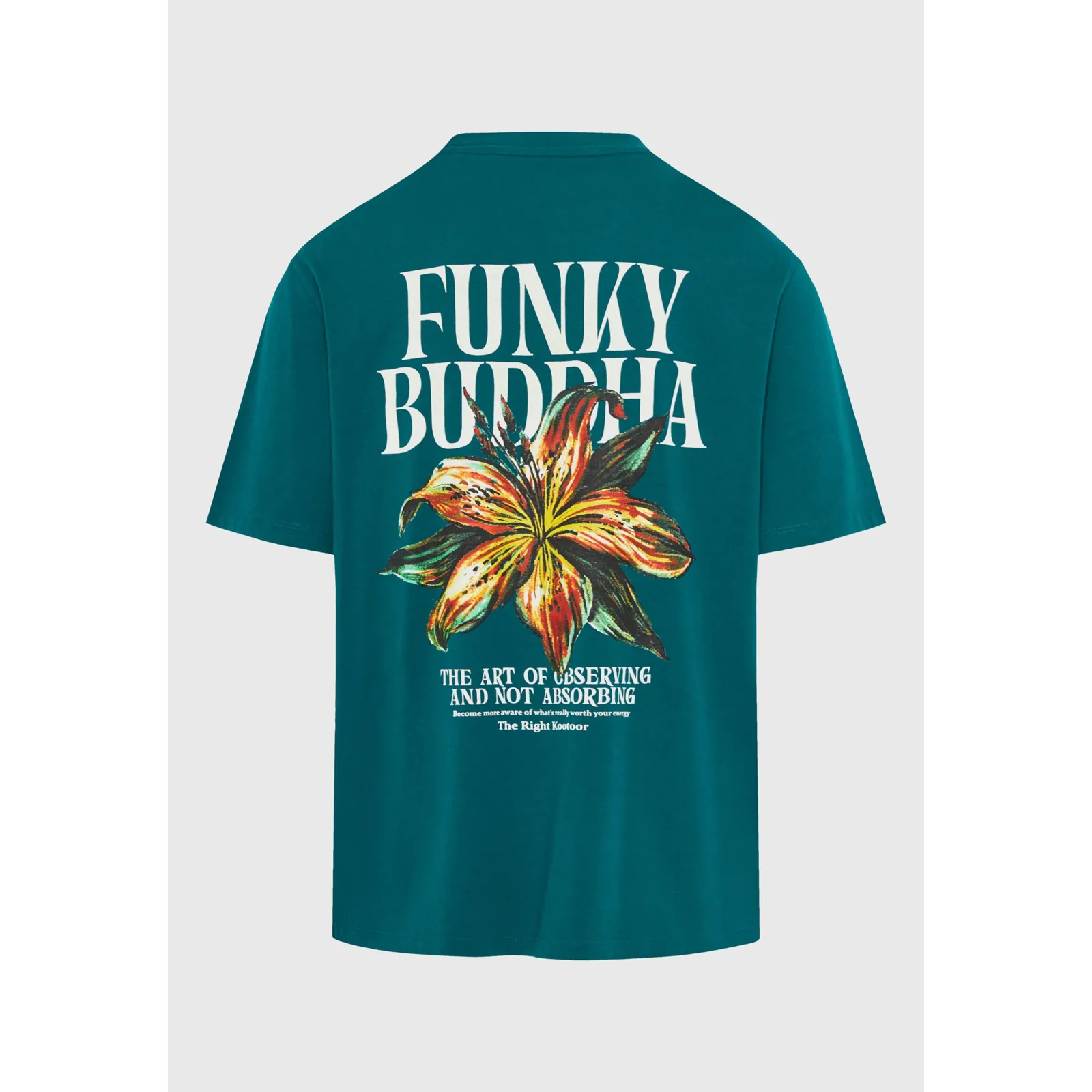 Funky Buddha Ανδρικό βαβακερό T-Shirt με τύπωμα στην πλάτη FBM013-075-04 Deep Lake - Image 8