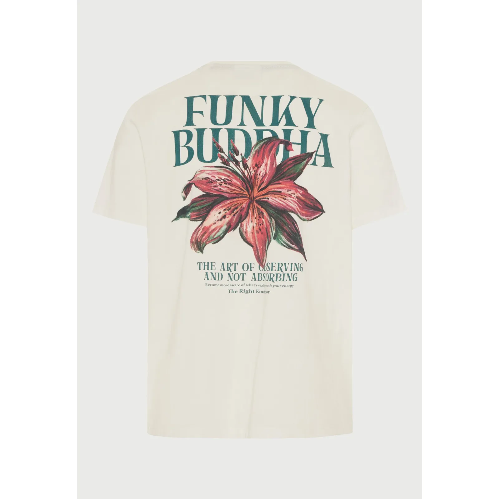 Funky Buddha Ανδρικό βαβακερό T-Shirt με τύπωμα στην πλάτη FBM013-075-04 Off White - Image 7