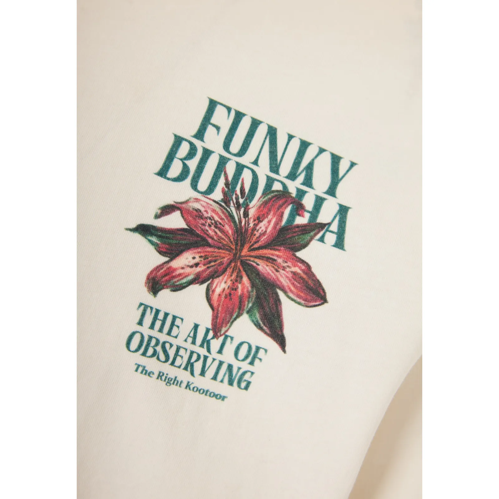 Funky Buddha Ανδρικό βαβακερό T-Shirt με τύπωμα στην πλάτη FBM013-075-04 Off White - Image 8