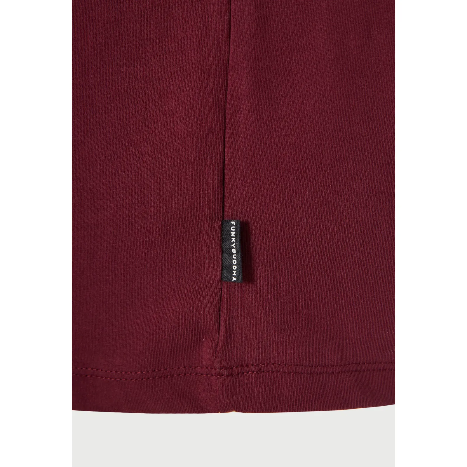 Funky Buddha Ανδρικό relaxed T-Shirt με τύπωμα στην πλάτη FBM013-087-04 Burgundy - Image 2