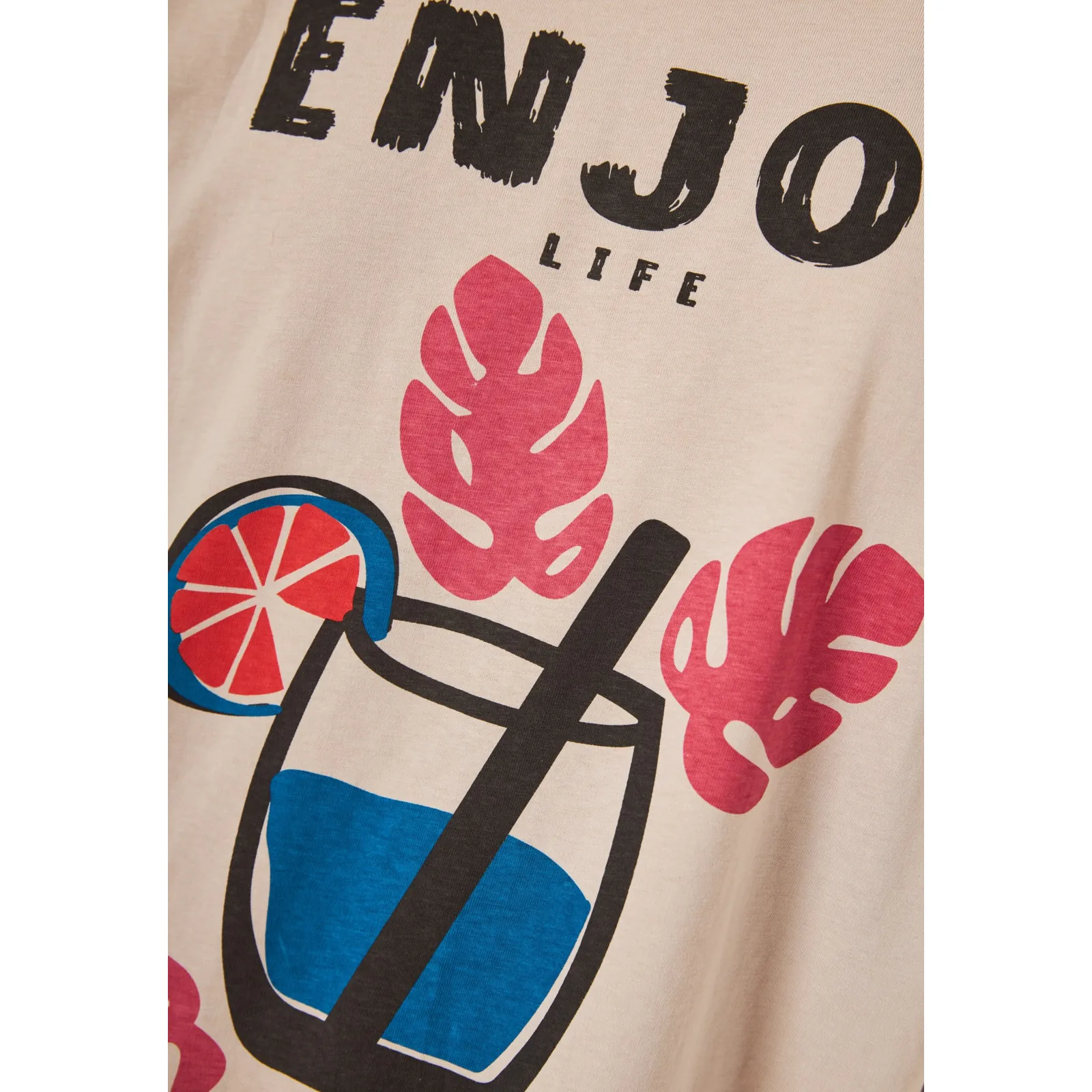 Funky Buddha Ανδρικό relaxed T-Shirt με τύπωμα στην πλάτη FBM013-087-04 Fog - Image 7