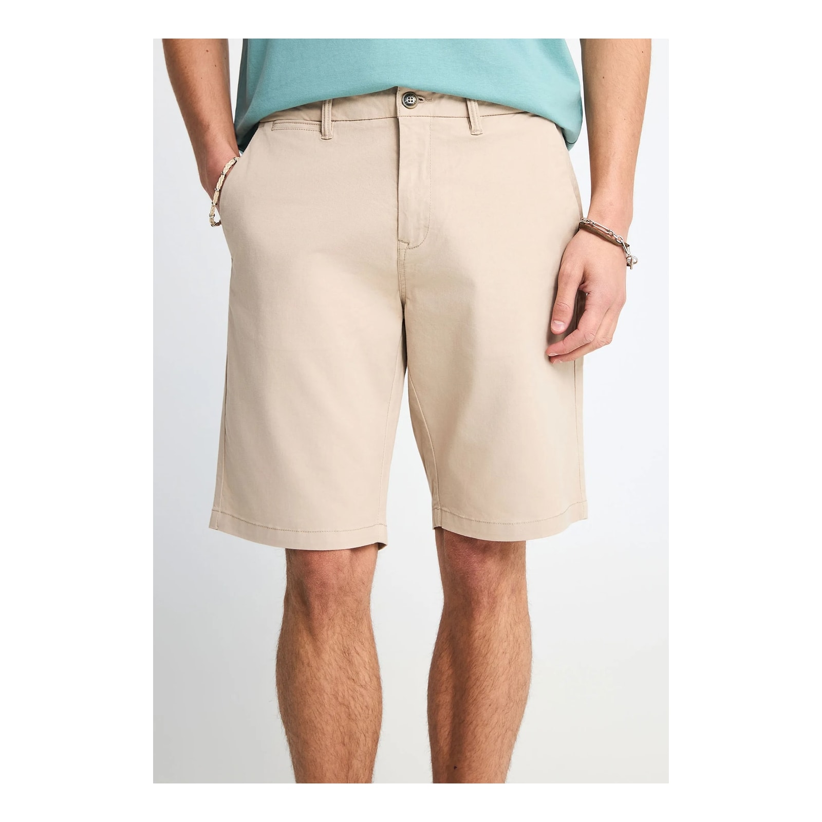 Funky Buddha Ανδρική βερμούδα chino - The essentials Greige FBM013-001-03-GREIGE