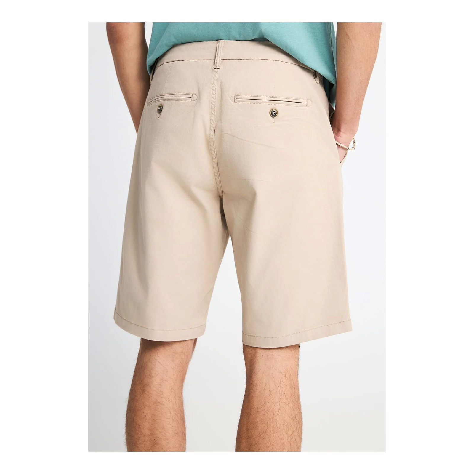 Funky Buddha Ανδρική βερμούδα chino - The essentials Greige FBM013-001-03-GREIGE - Image 2