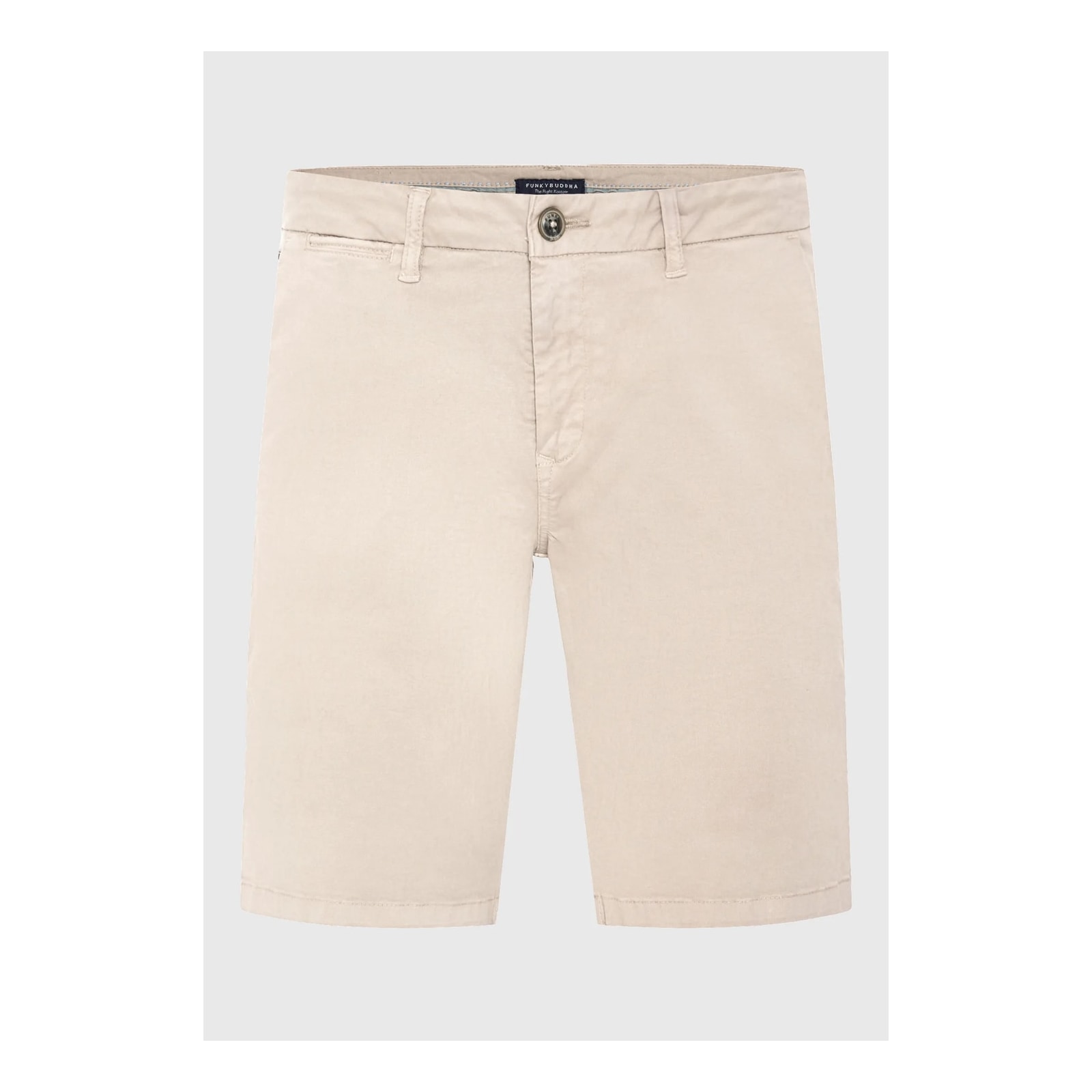 Funky Buddha Ανδρική βερμούδα chino - The essentials Greige FBM013-001-03-GREIGE - Image 4