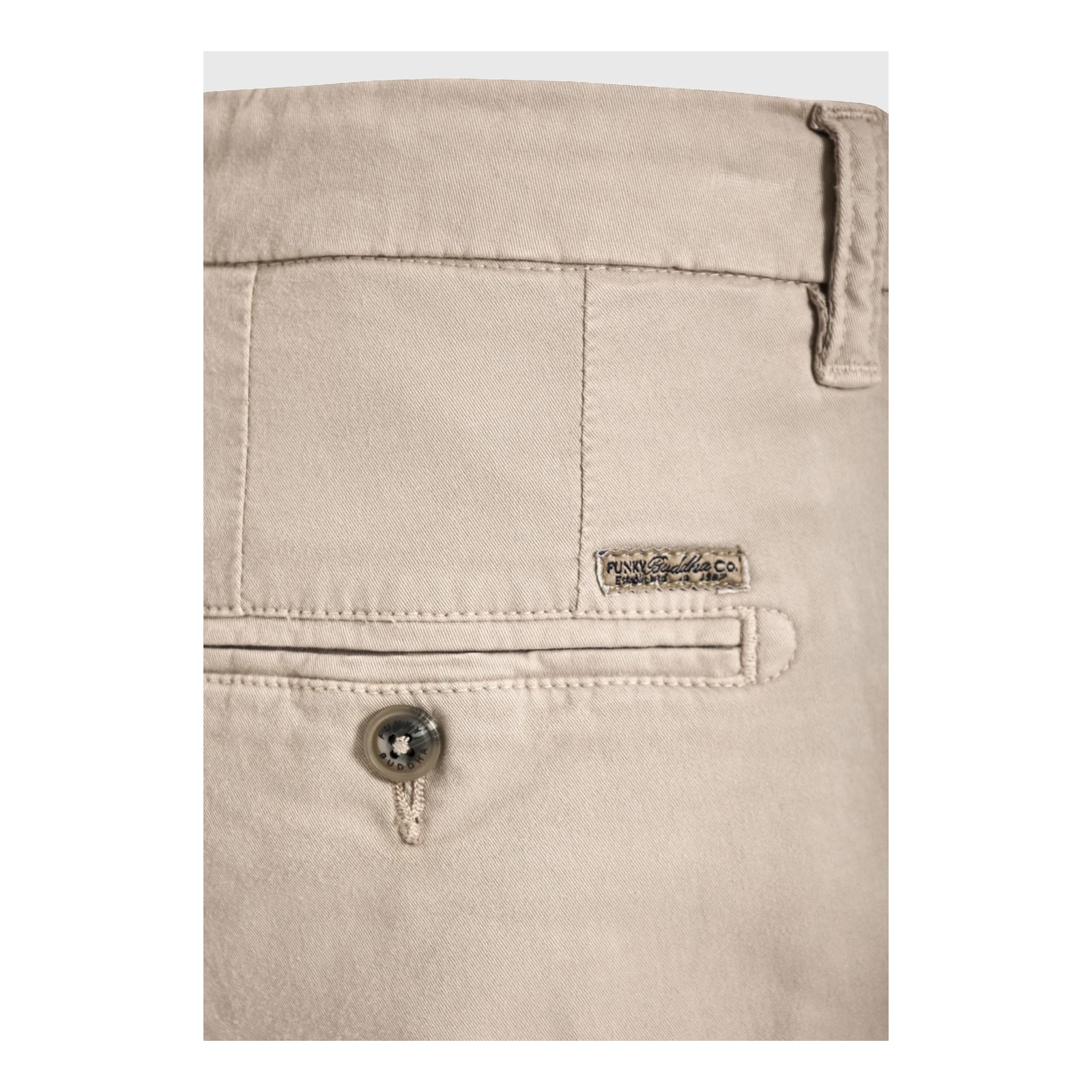Funky Buddha Ανδρική βερμούδα chino - The essentials Greige FBM013-001-03-GREIGE - Image 6