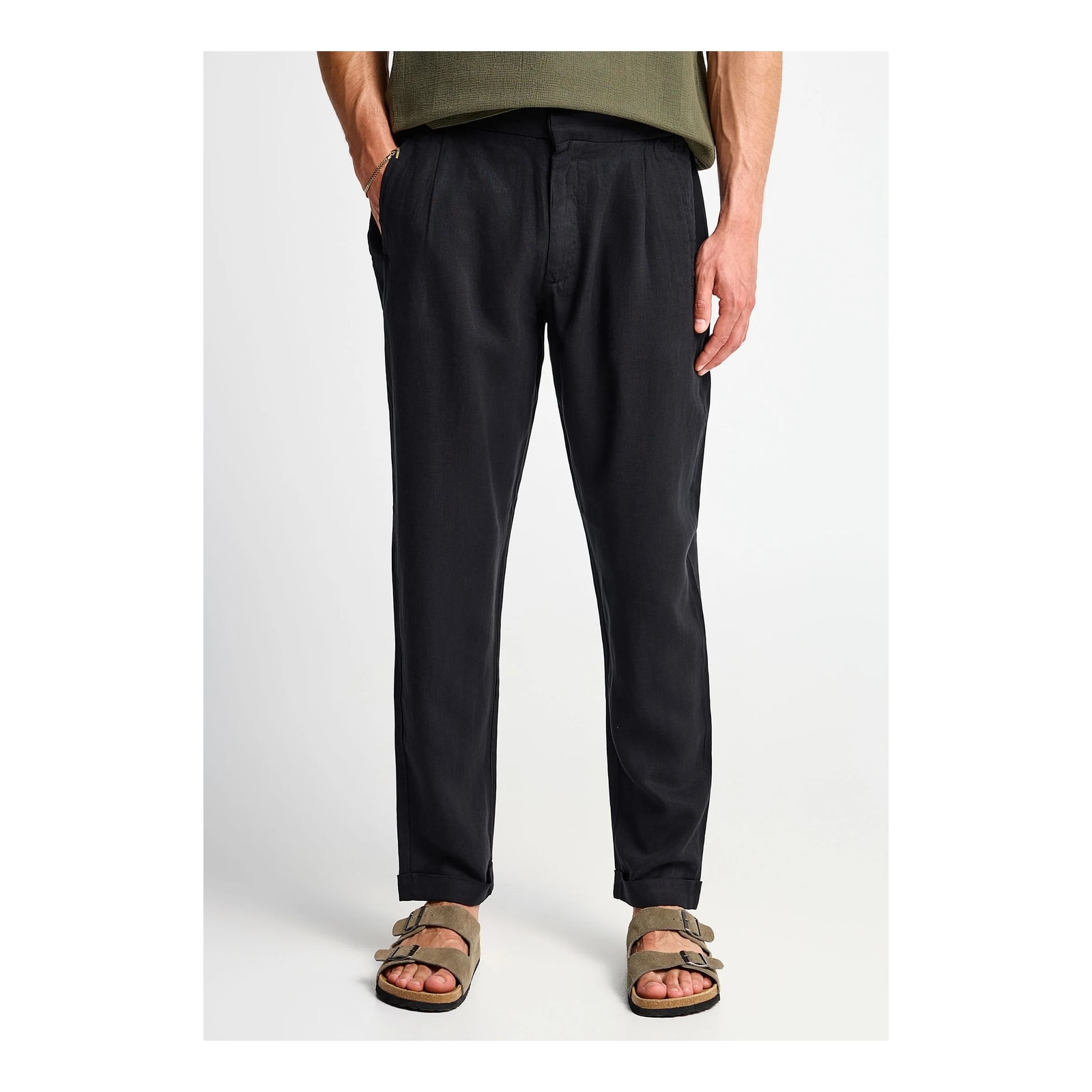 Funky Buddha Ανδρικό loose chino παντελόνι Μαύρο FBM013-007-02-BLACK