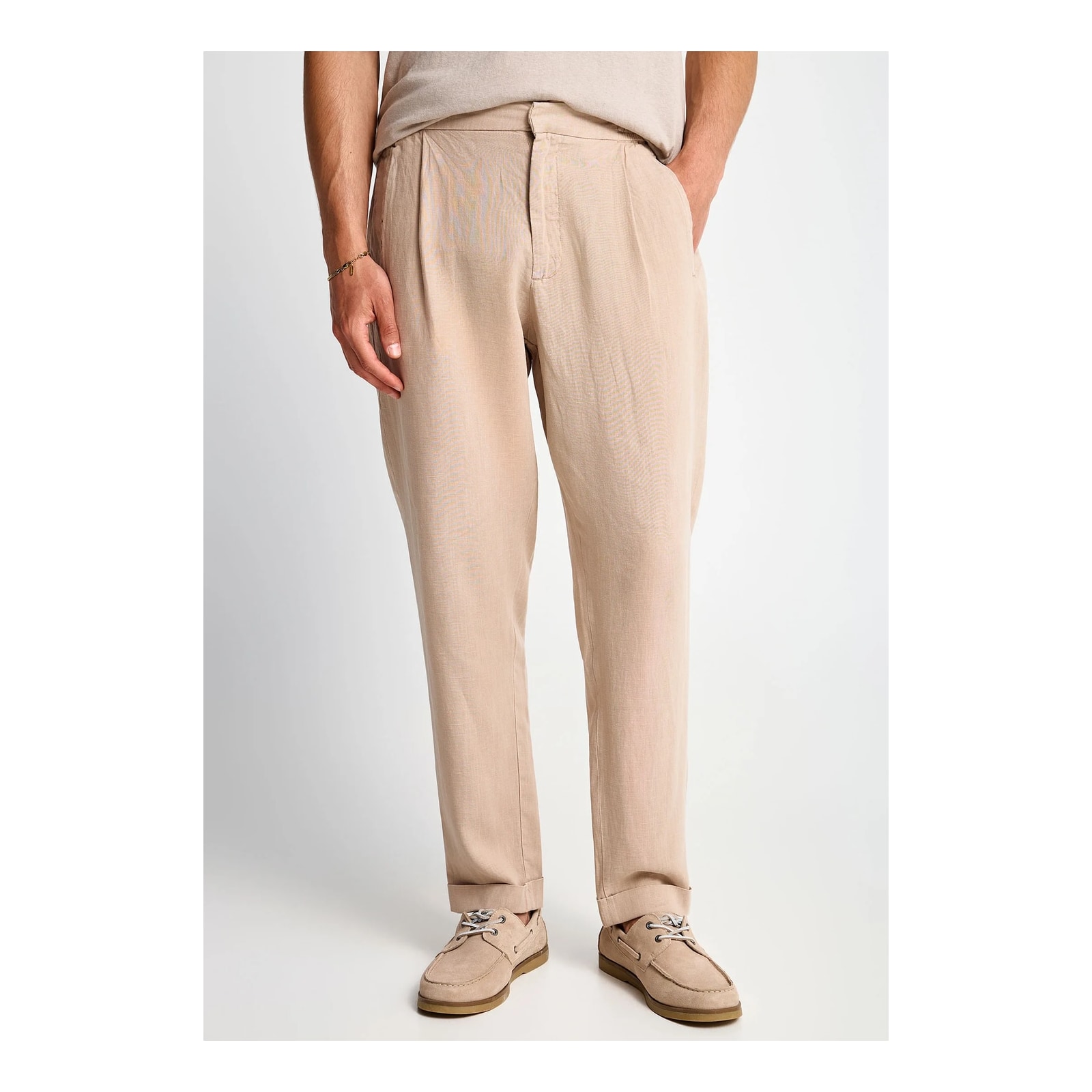 Funky Buddha Ανδρικό loose chino παντελόνι Greige FBM013-007-02-GREIGE