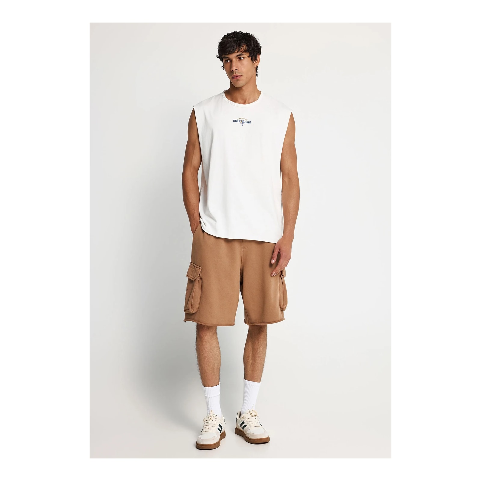 Funky Buddha Ανδρική αμάνικη μπλούζα από βαμβάκι Off White FBM013-098-04-OFF-WHITE - Image 3