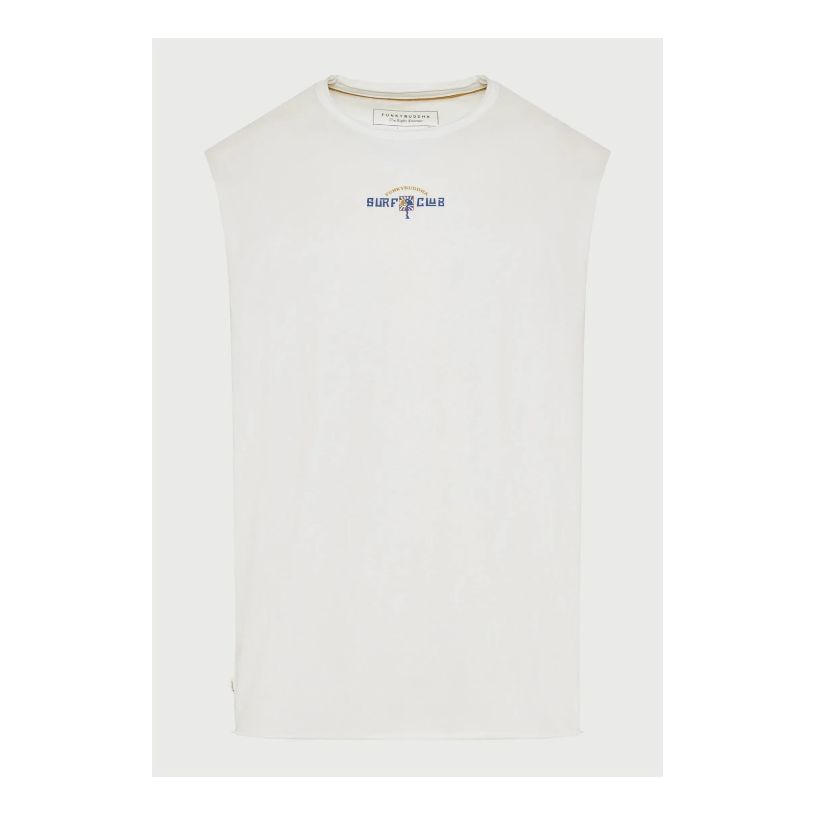 Funky Buddha Ανδρική αμάνικη μπλούζα από βαμβάκι Off White FBM013-098-04-OFF-WHITE - Image 5