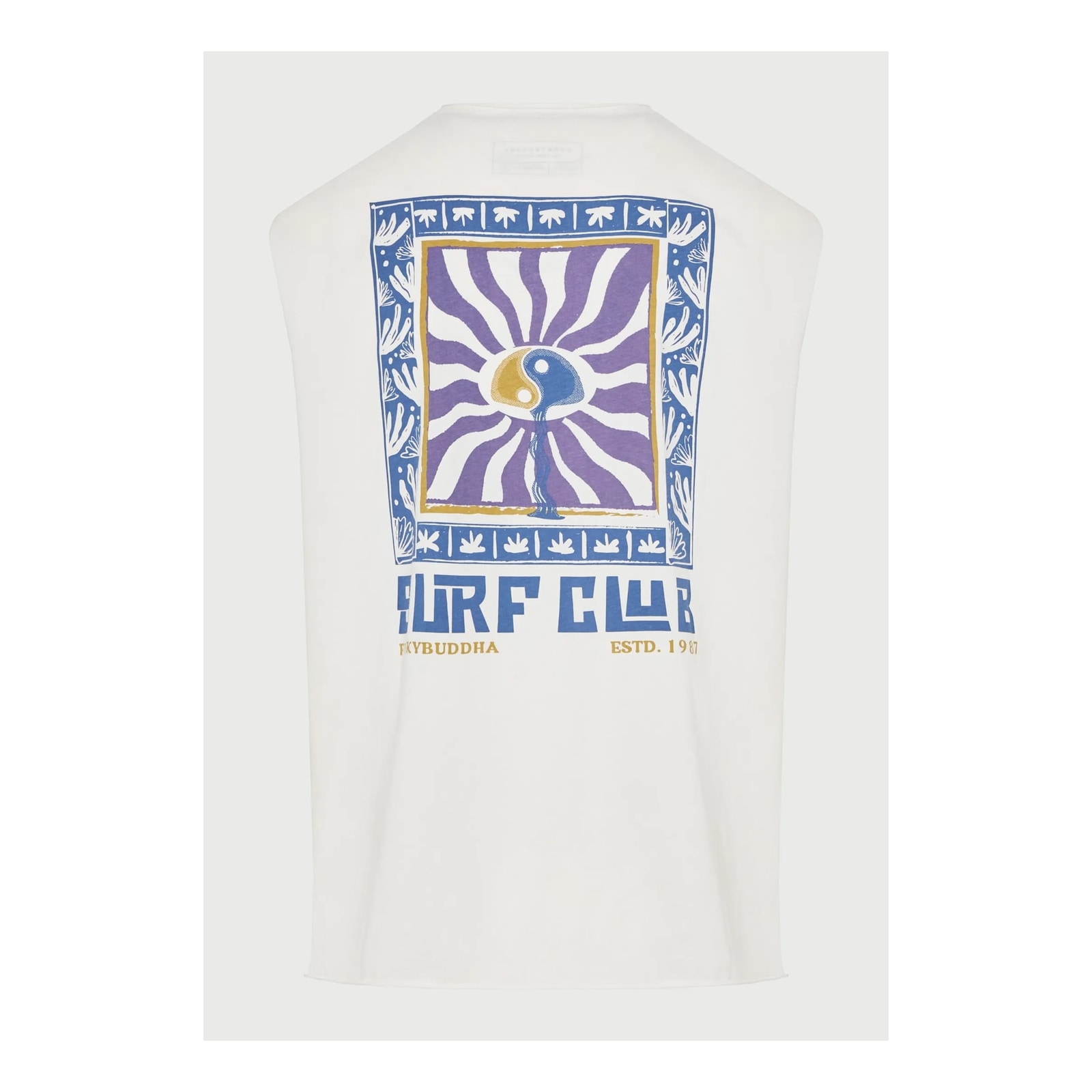 Funky Buddha Ανδρική αμάνικη μπλούζα από βαμβάκι Off White FBM013-098-04-OFF-WHITE - Image 6