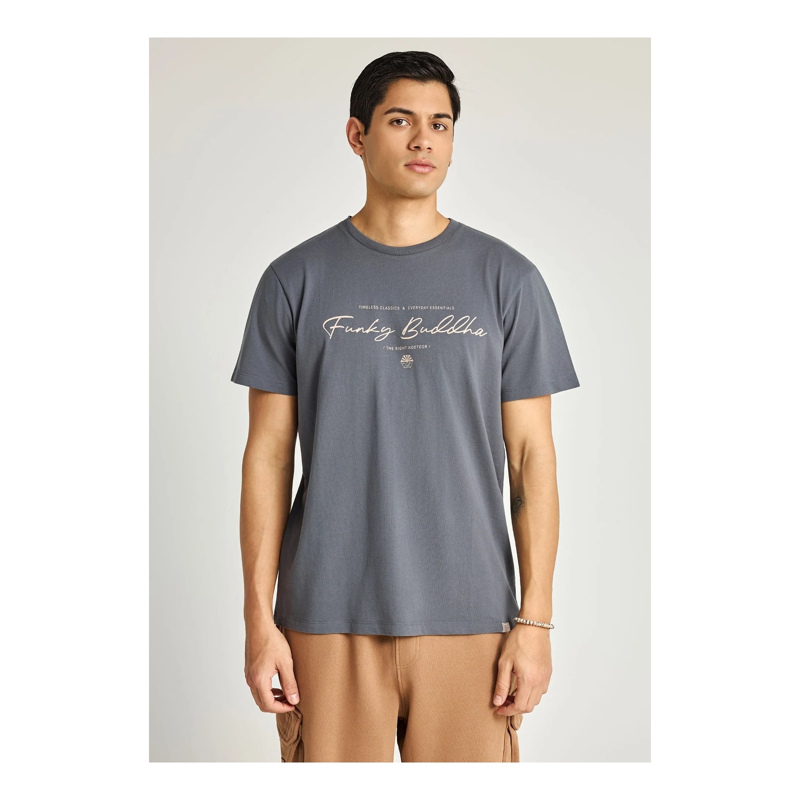 Funky Buddha Ανδρικό T-Shirt Dark Grey FBM013-022-04-DK-GREY