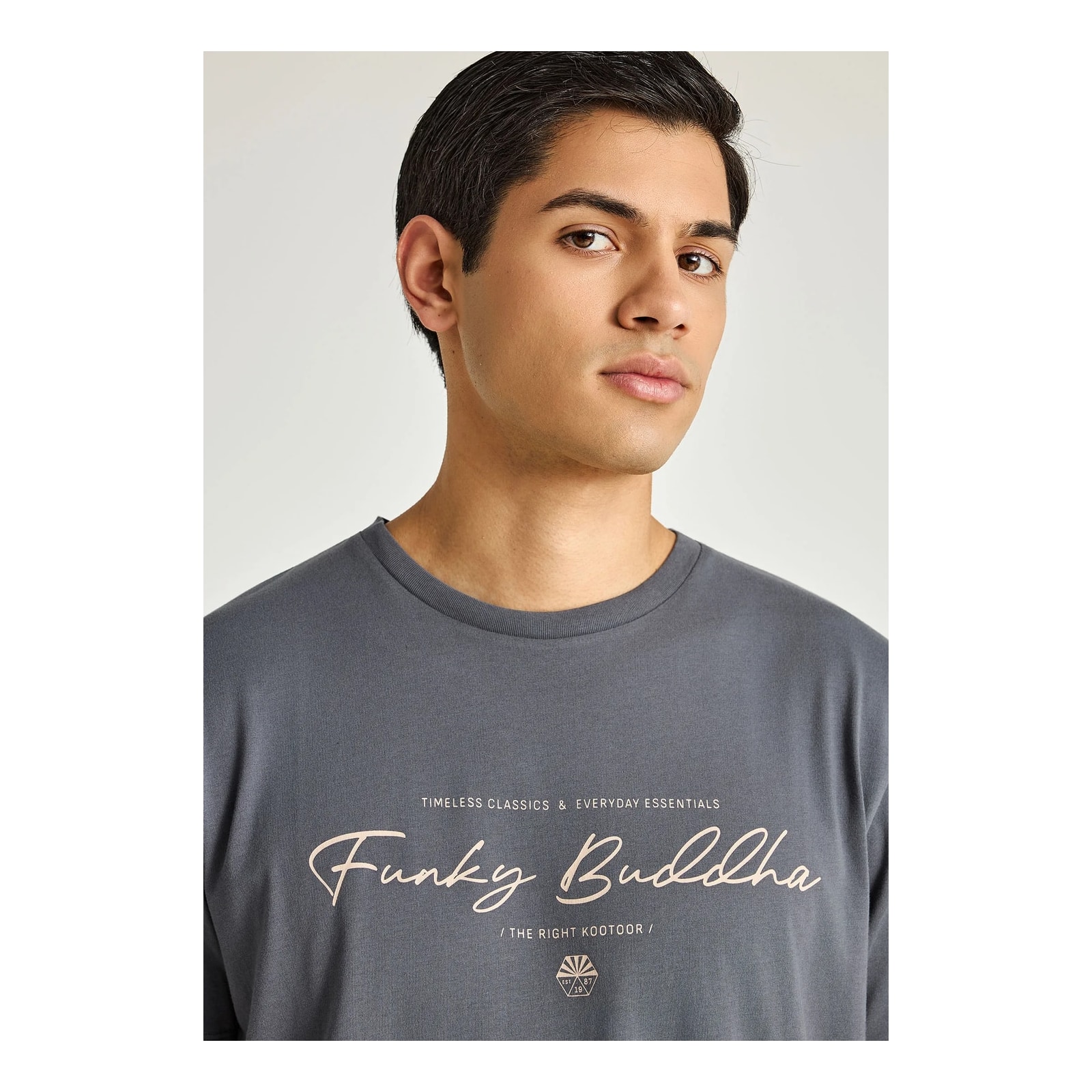 Funky Buddha Ανδρικό T-Shirt Dark Grey FBM013-022-04-DK-GREY - Image 4