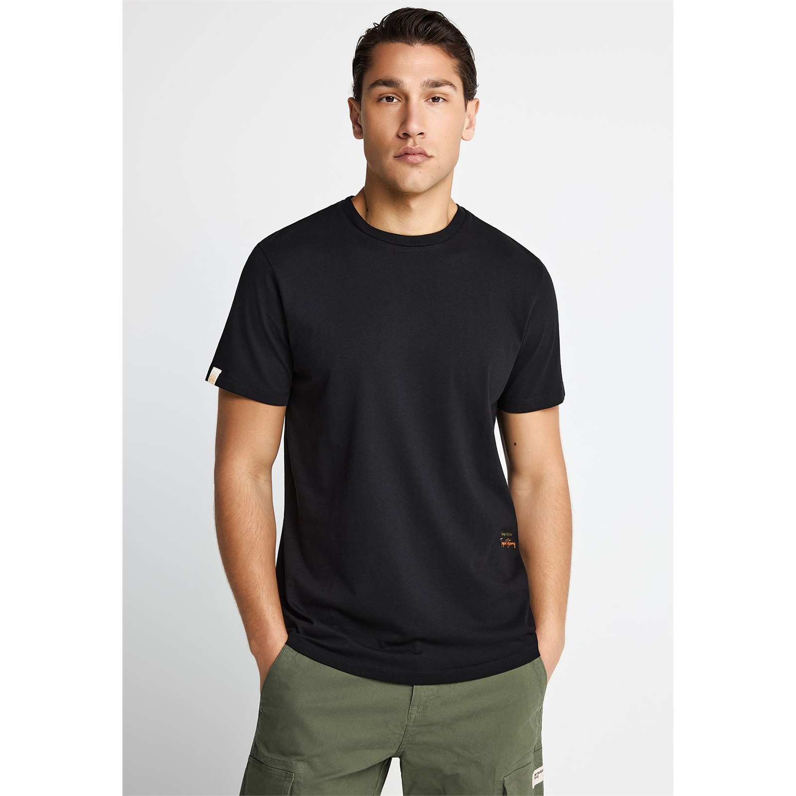 Funky Buddha Ανδρικό T-Shirt Garage 55 με τύπωμα στην πλάτη Black GAM013-520-04-BLACK
