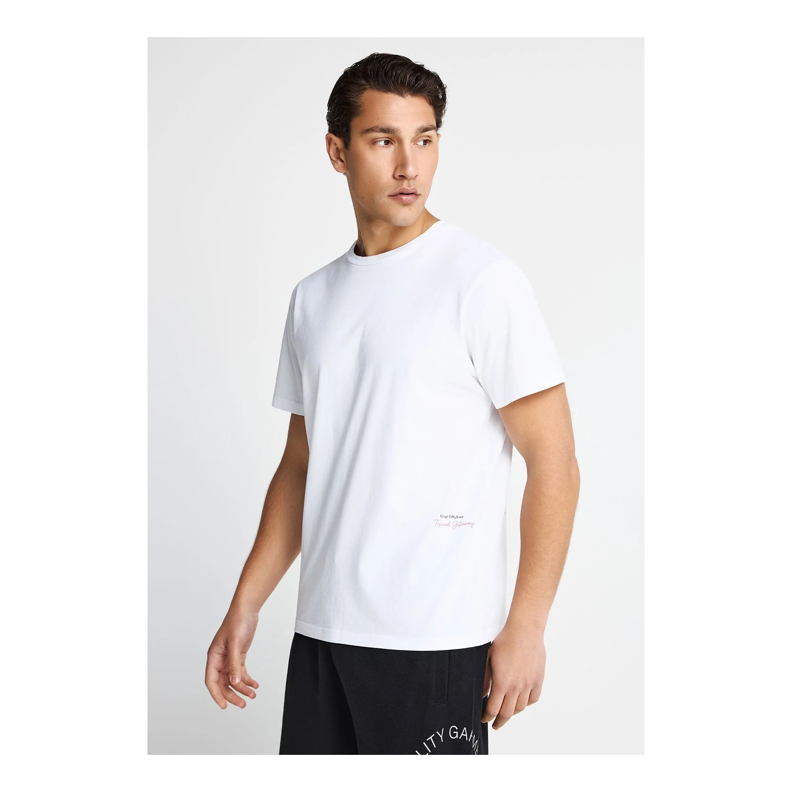 Funky Buddha Ανδρικό T-Shirt Garage 55 με τύπωμα στην πλάτη White GAM013-520-04-WHITE