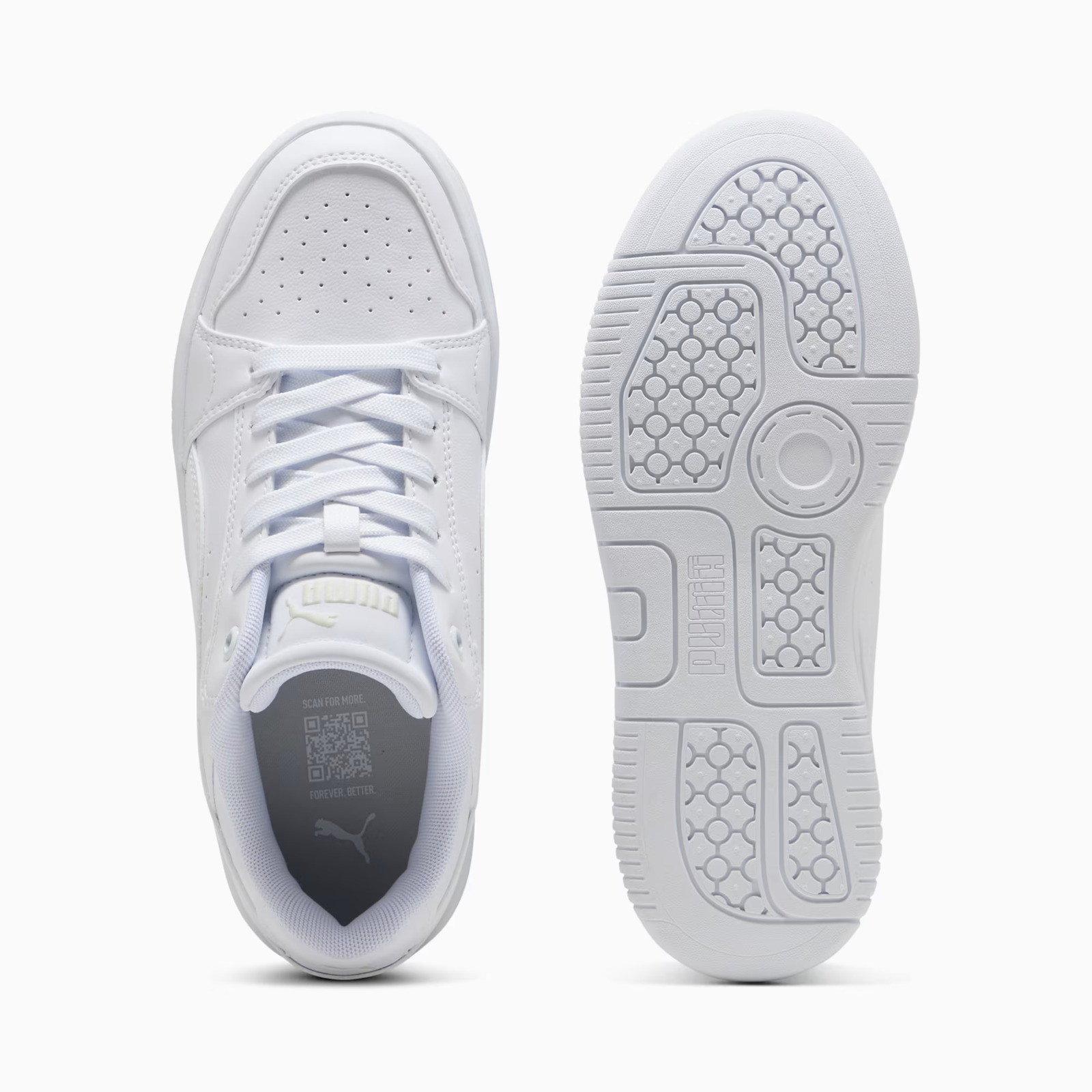 Puma Rebound Femme Low Γυναικεία Παπούτσια Sneakers PUMA White-Vapor Gray 402592-01 - Image 2