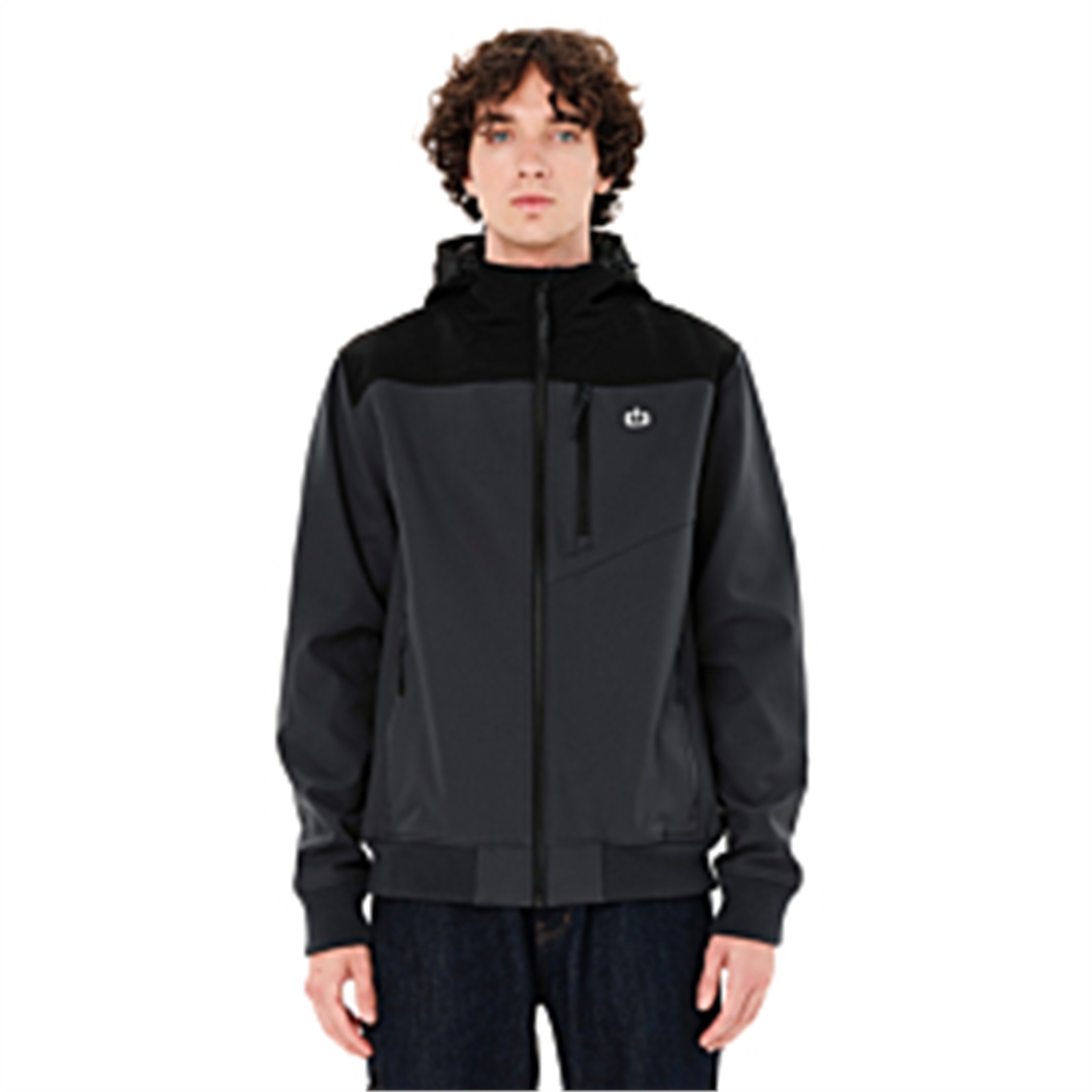 Emerson 262.EM11.37 ανδρικό hooded bonded bomber μπουφάν D.Grey/Black
