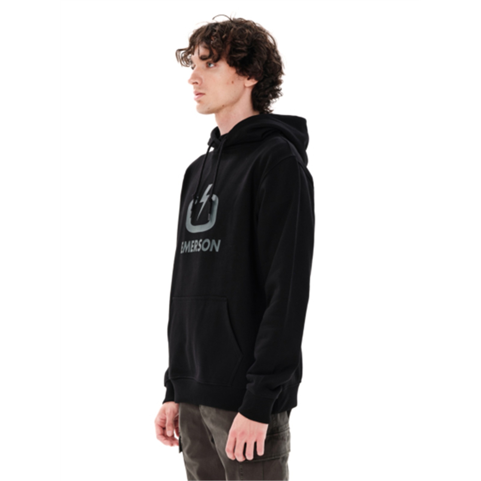Emerson 262.EM20.01 ανδρικό classic logo hoodie Black/Grey