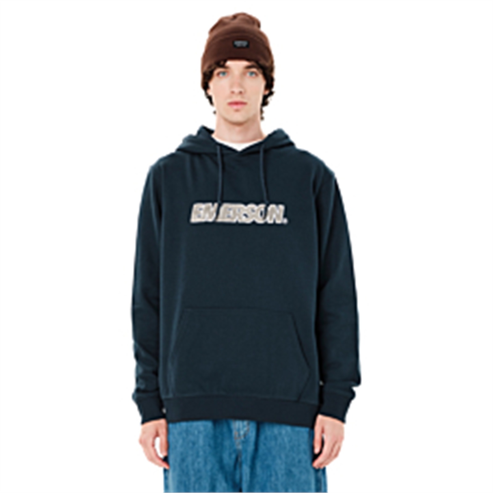Emerson 262.EM20.12 ανδρικό logo pullover hoodie Petrol