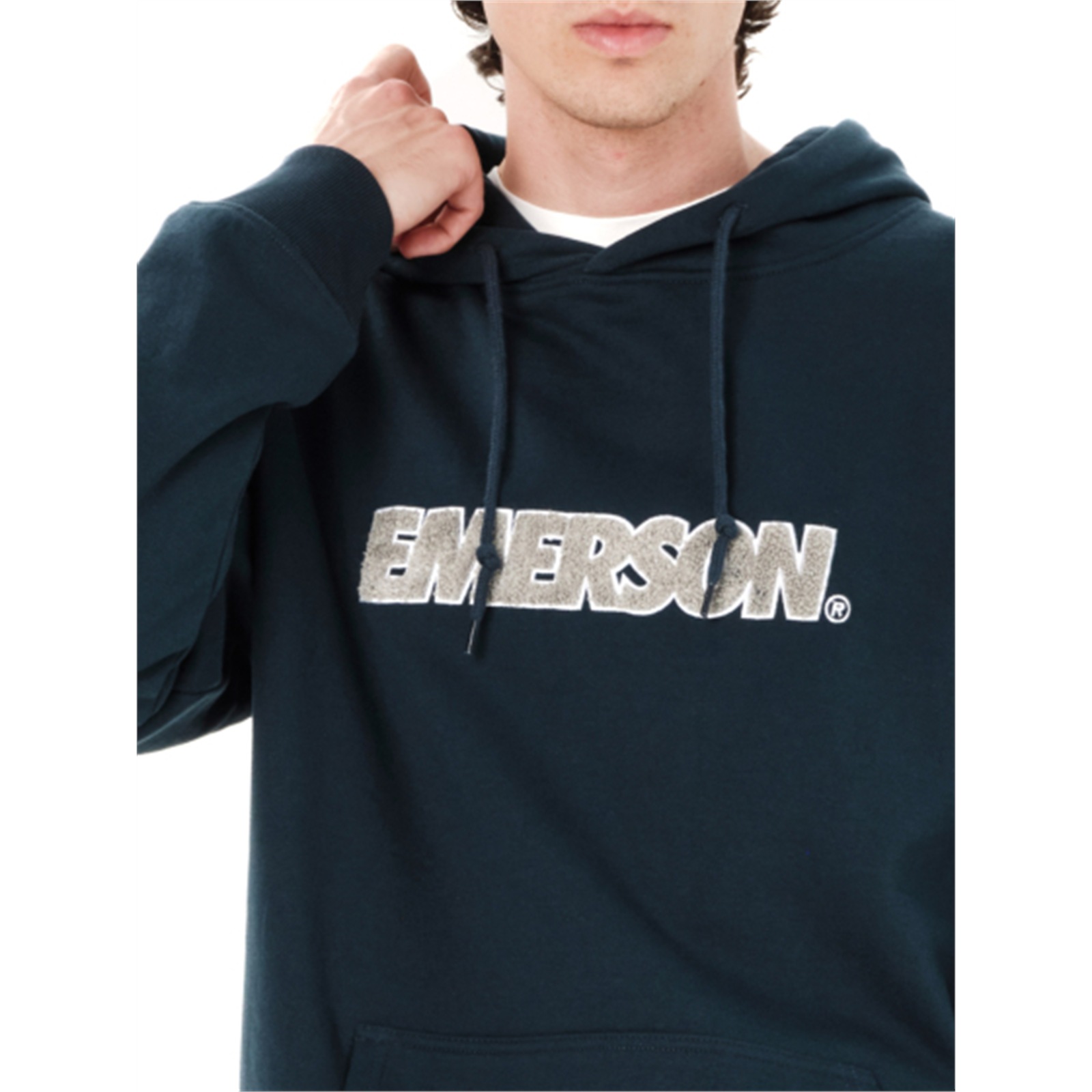 Emerson 262.EM20.12 ανδρικό logo pullover hoodie Petrol